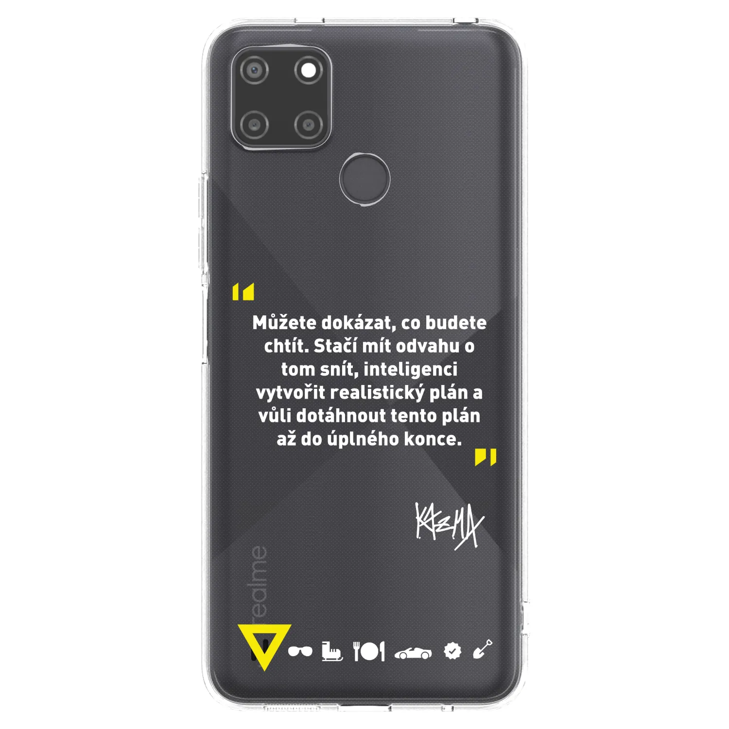 Picasee silikónový prehľadný obal pre Realme C21Y - Kazma - MŮŽETE DOKÁZAT, CO BUDETE CHTÍT
