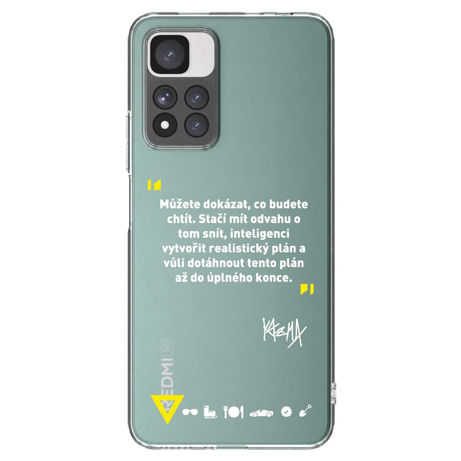 Picasee silikónový prehľadný obal pre Xiaomi Redmi Note 11 Pro+ 5G - Kazma - MŮŽETE DOKÁZAT, CO BUDETE CHTÍT