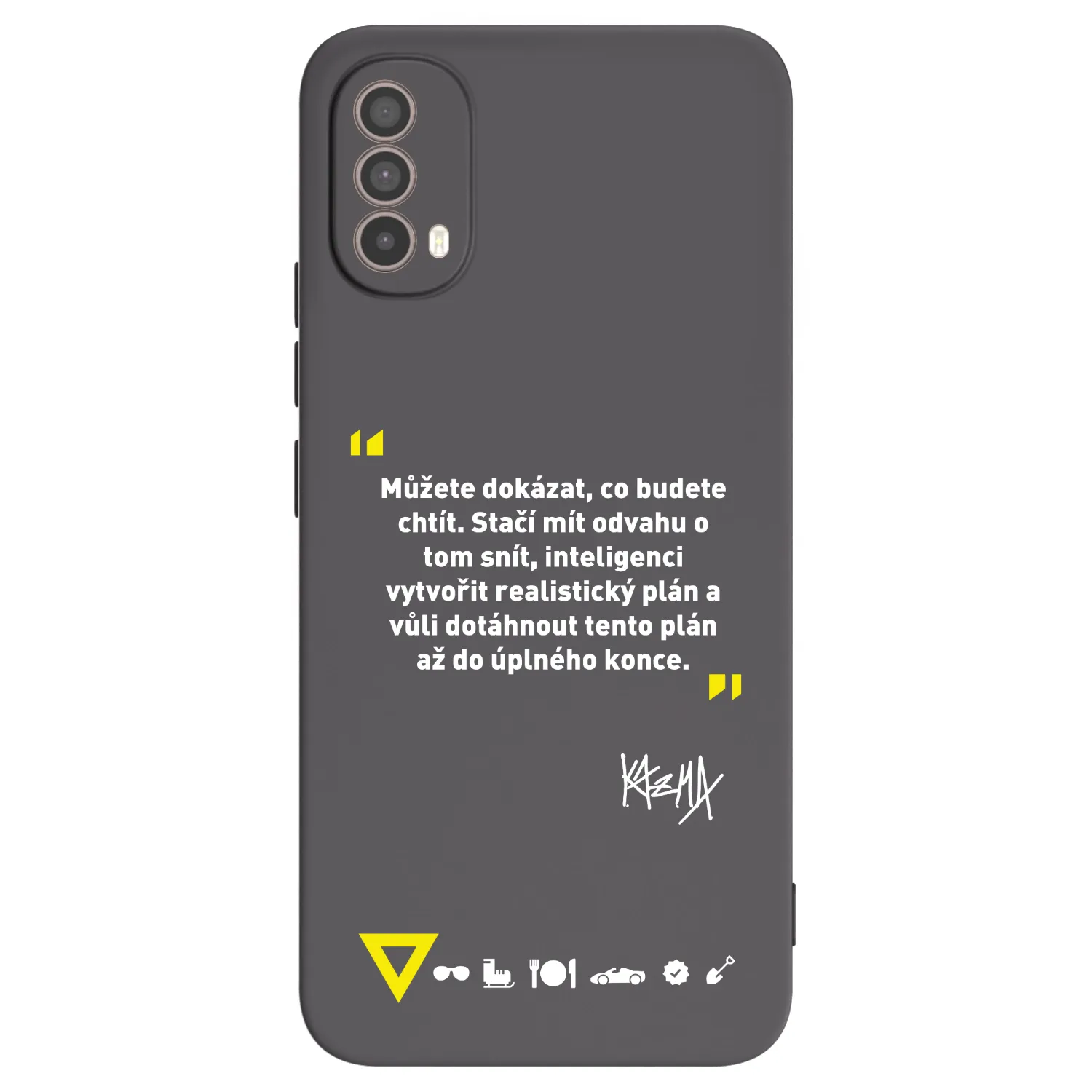 Picasee silikónový čierny obal pre Motorola Moto E40 - Kazma - MŮŽETE DOKÁZAT, CO BUDETE CHTÍT