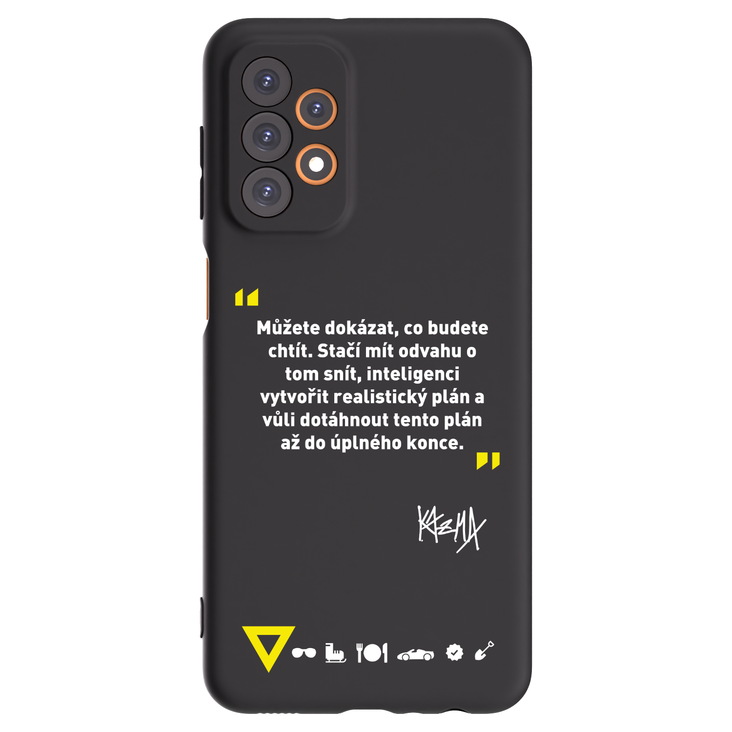 Picasee silikónový čierny obal pre Samsung Galaxy A23 A235F 4G - Kazma - MŮŽETE DOKÁZAT, CO BUDETE CHTÍT