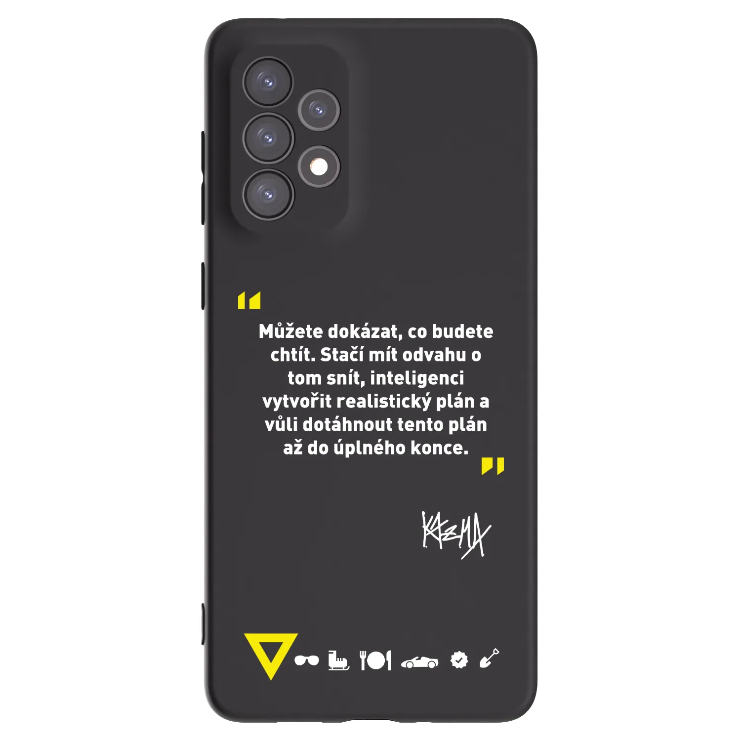 Picasee silikónový čierny obal pre Samsung Galaxy A73 5G - Kazma - MŮŽETE DOKÁZAT, CO BUDETE CHTÍT
