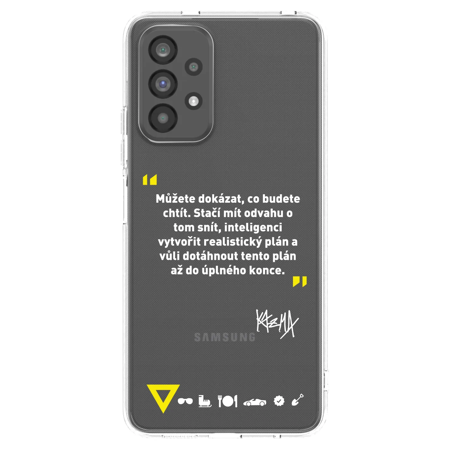 Picasee silikónový prehľadný obal pre Samsung Galaxy A73 5G - Kazma - MŮŽETE DOKÁZAT, CO BUDETE CHTÍT