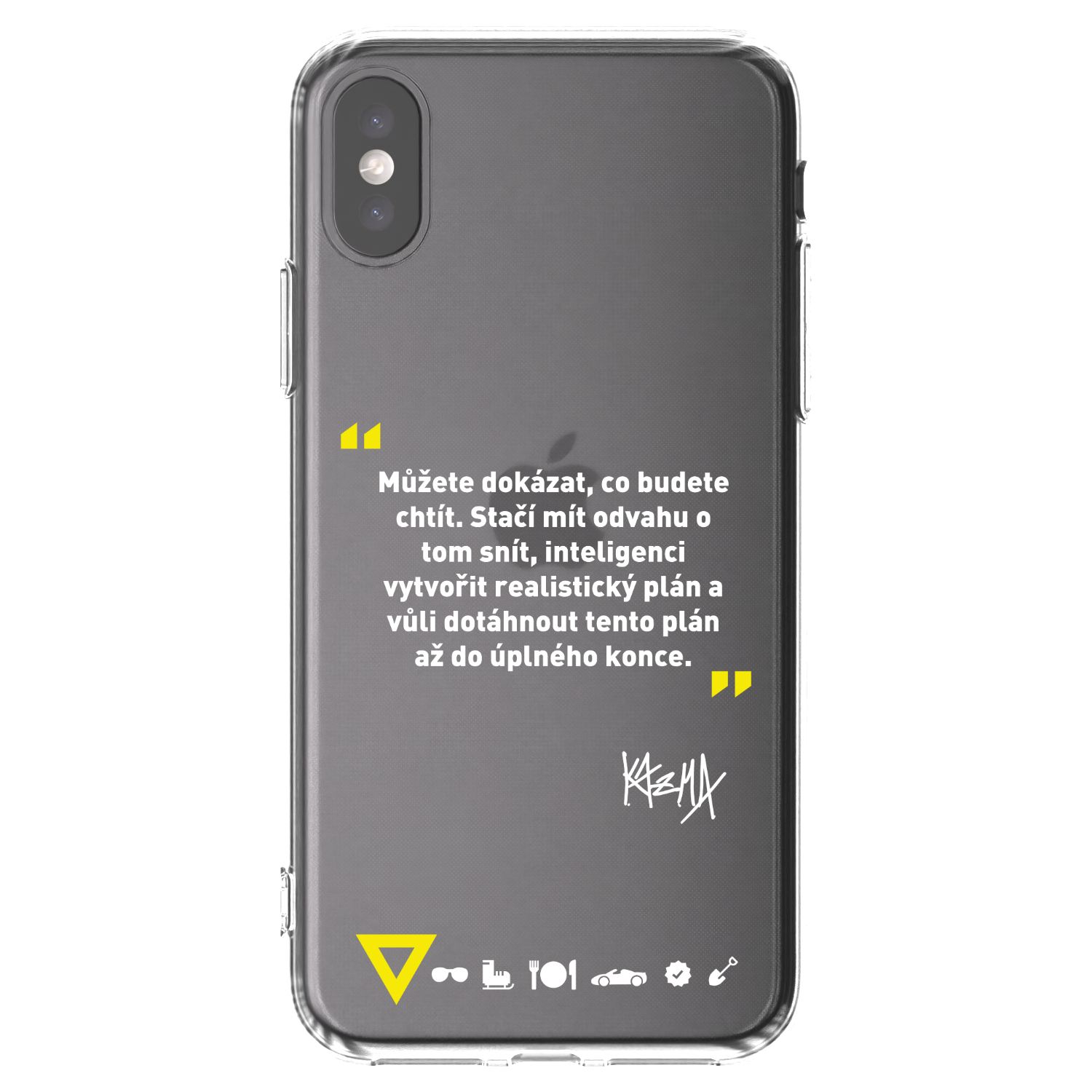 Picasee silikónový prehľadný obal pre Apple iPhone X/XS - Kazma - MŮŽETE DOKÁZAT, CO BUDETE CHTÍT