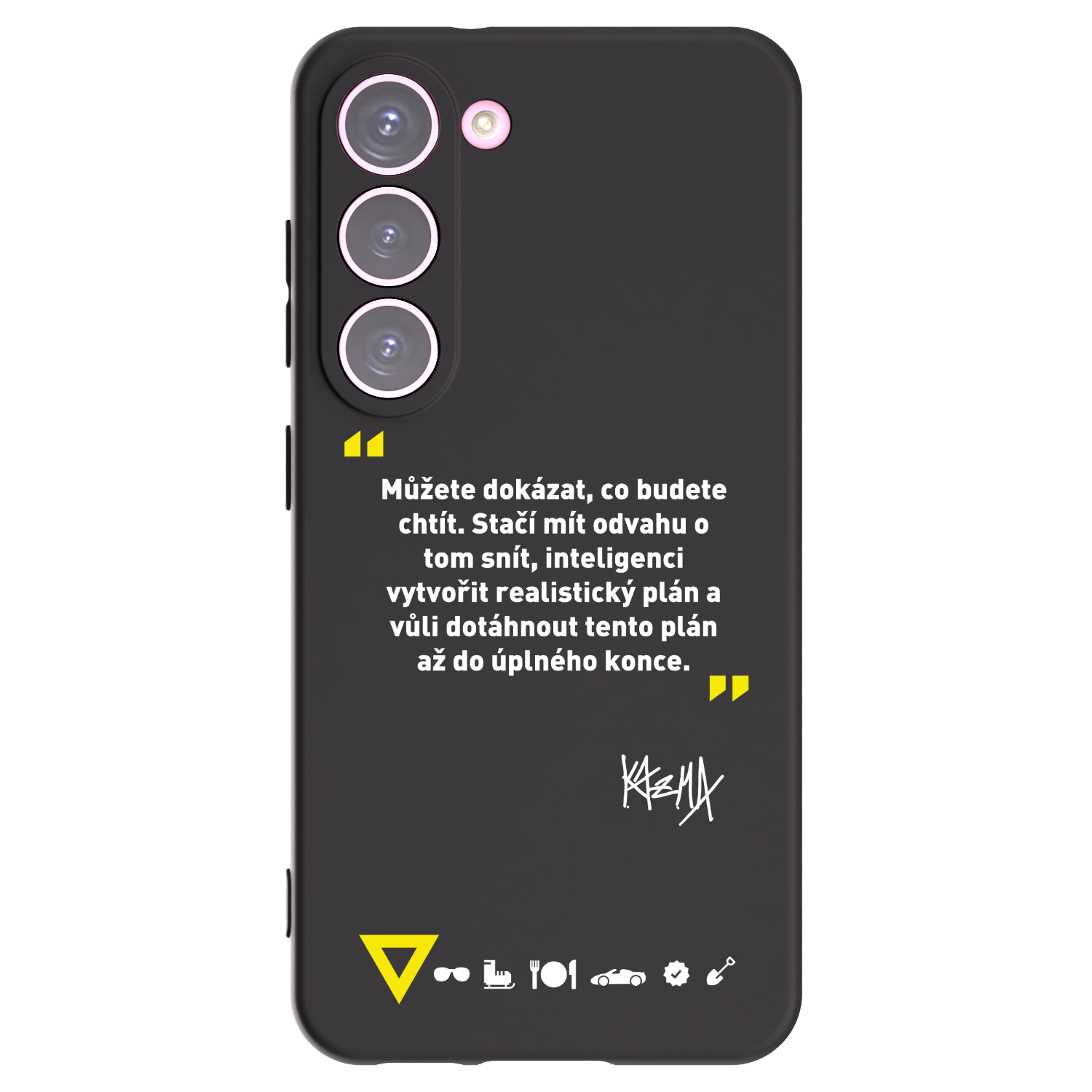 Picasee silikónový čierny obal pre Samsung Galaxy S23 5G - Kazma - MŮŽETE DOKÁZAT, CO BUDETE CHTÍT