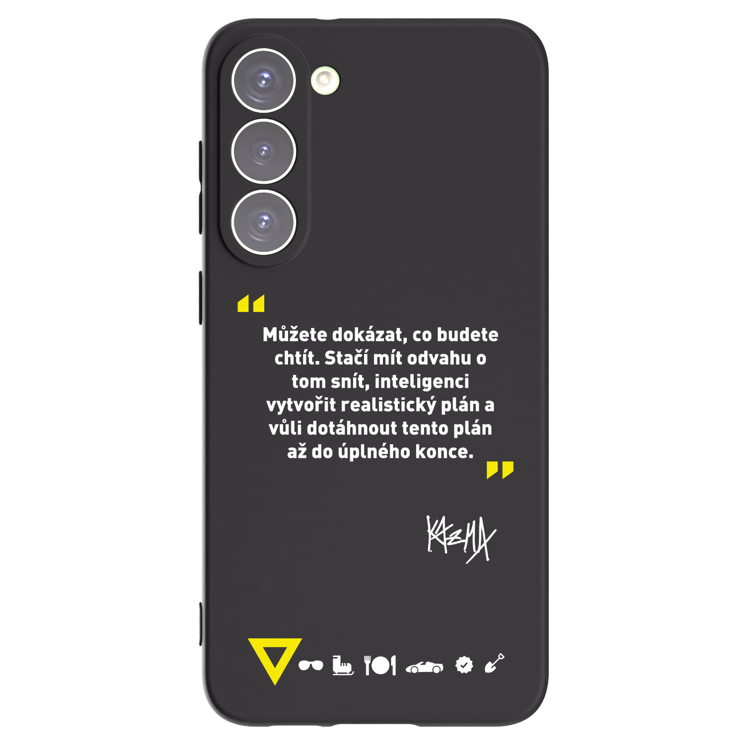 Picasee silikónový čierny obal pre Samsung Galaxy S23+ 5G - Kazma - MŮŽETE DOKÁZAT, CO BUDETE CHTÍT