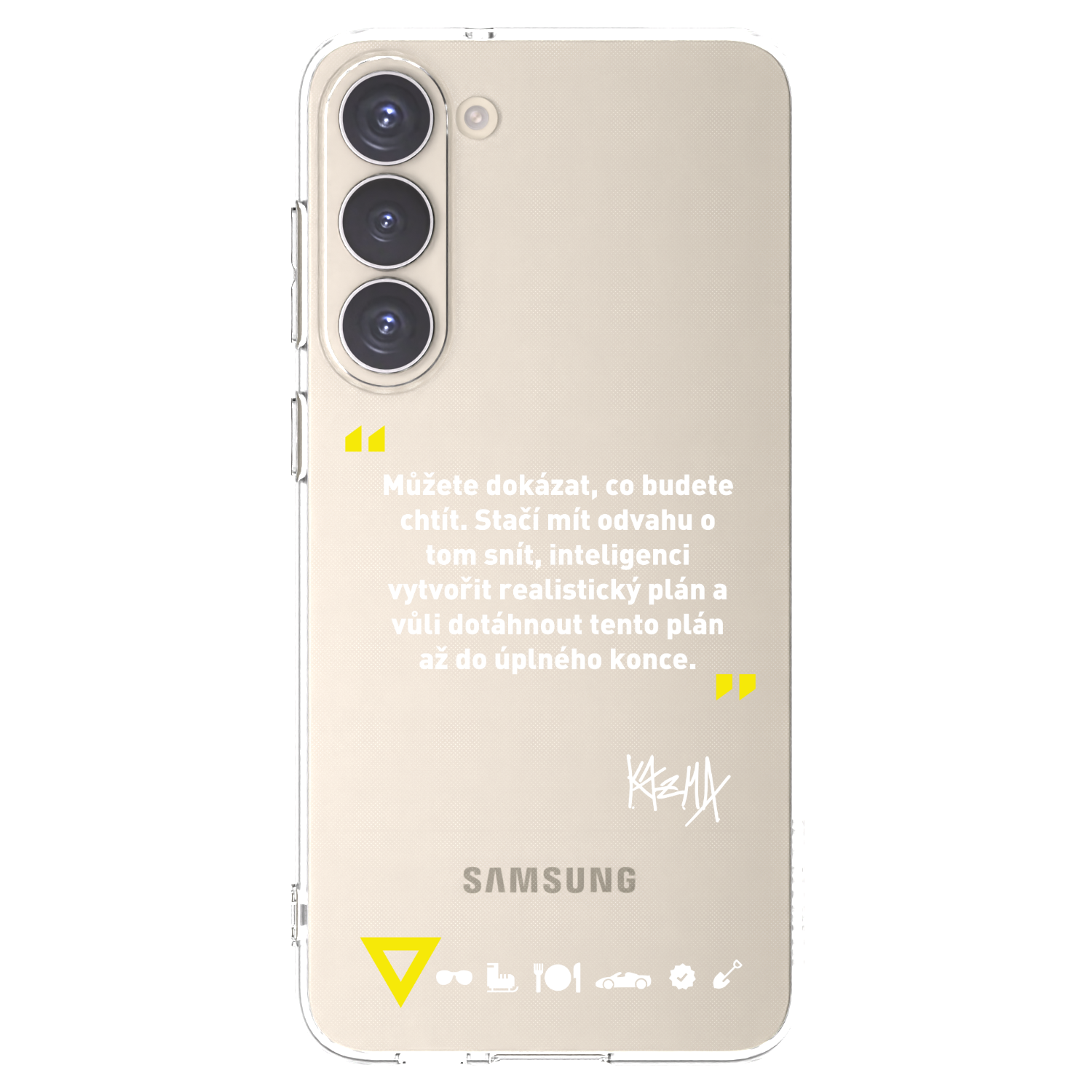 Picasee silikónový prehľadný obal pre Samsung Galaxy S23+ 5G - Kazma - MŮŽETE DOKÁZAT, CO BUDETE CHTÍT