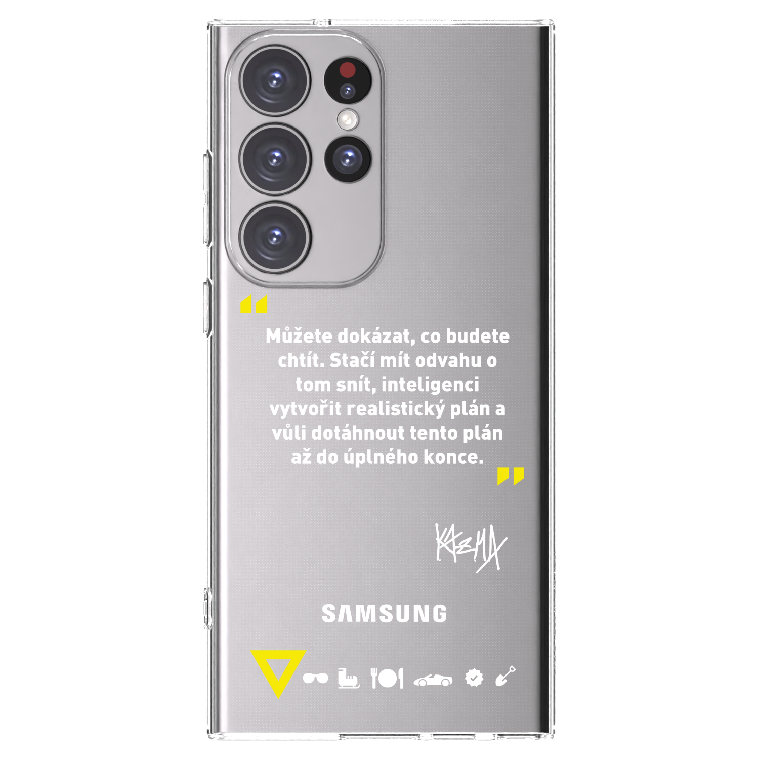 Picasee silikónový prehľadný obal pre Samsung Galaxy S23 Ultra 5G - Kazma - MŮŽETE DOKÁZAT, CO BUDETE CHTÍT