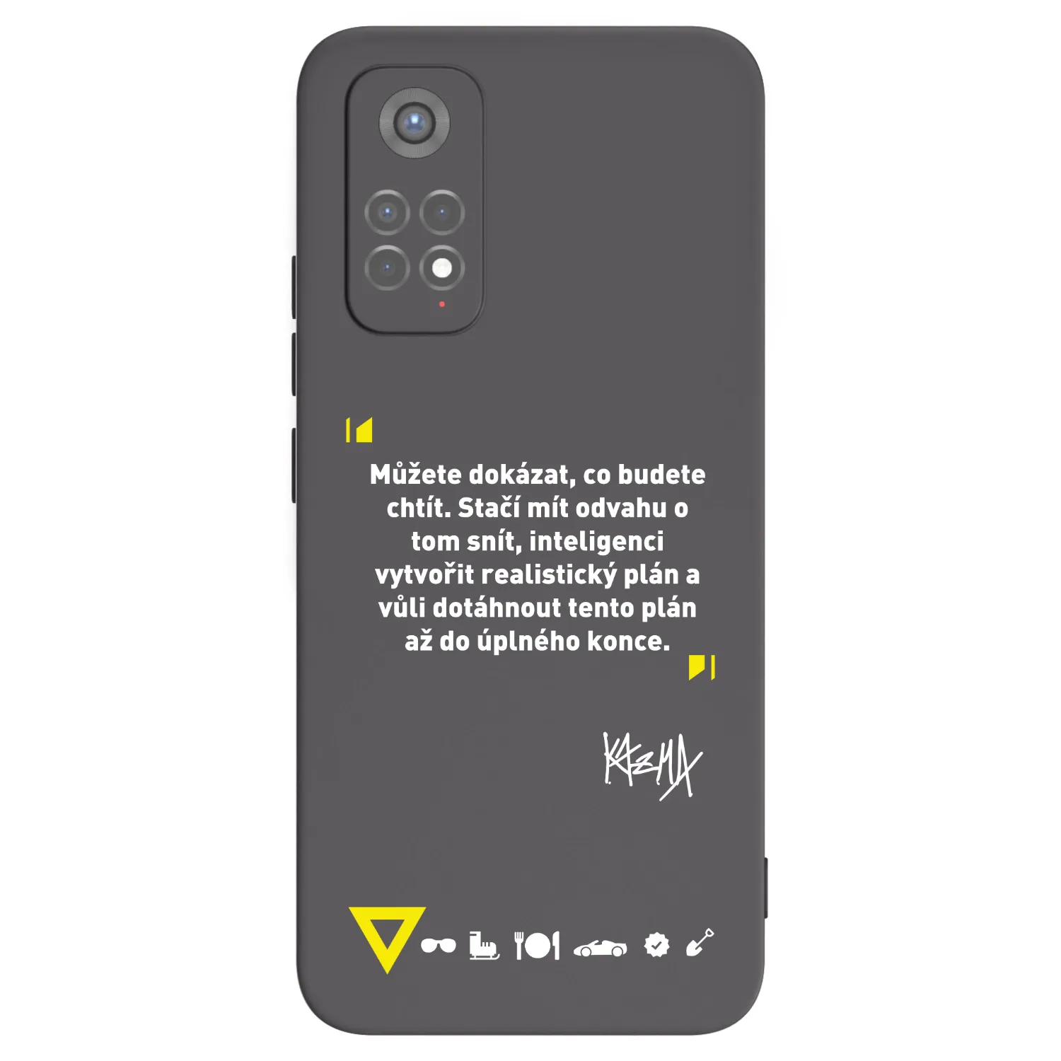Picasee silikónový čierny obal pre Xiaomi Redmi Note 11S 5G - Kazma - MŮŽETE DOKÁZAT, CO BUDETE CHTÍT