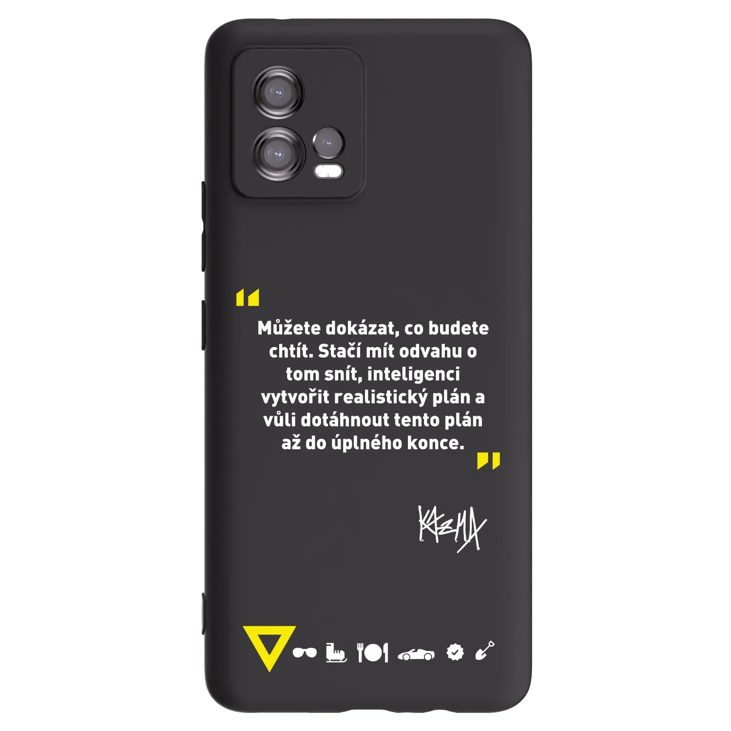 Picasee silikónový čierny obal pre Motorola Moto G72 - Kazma - MŮŽETE DOKÁZAT, CO BUDETE CHTÍT