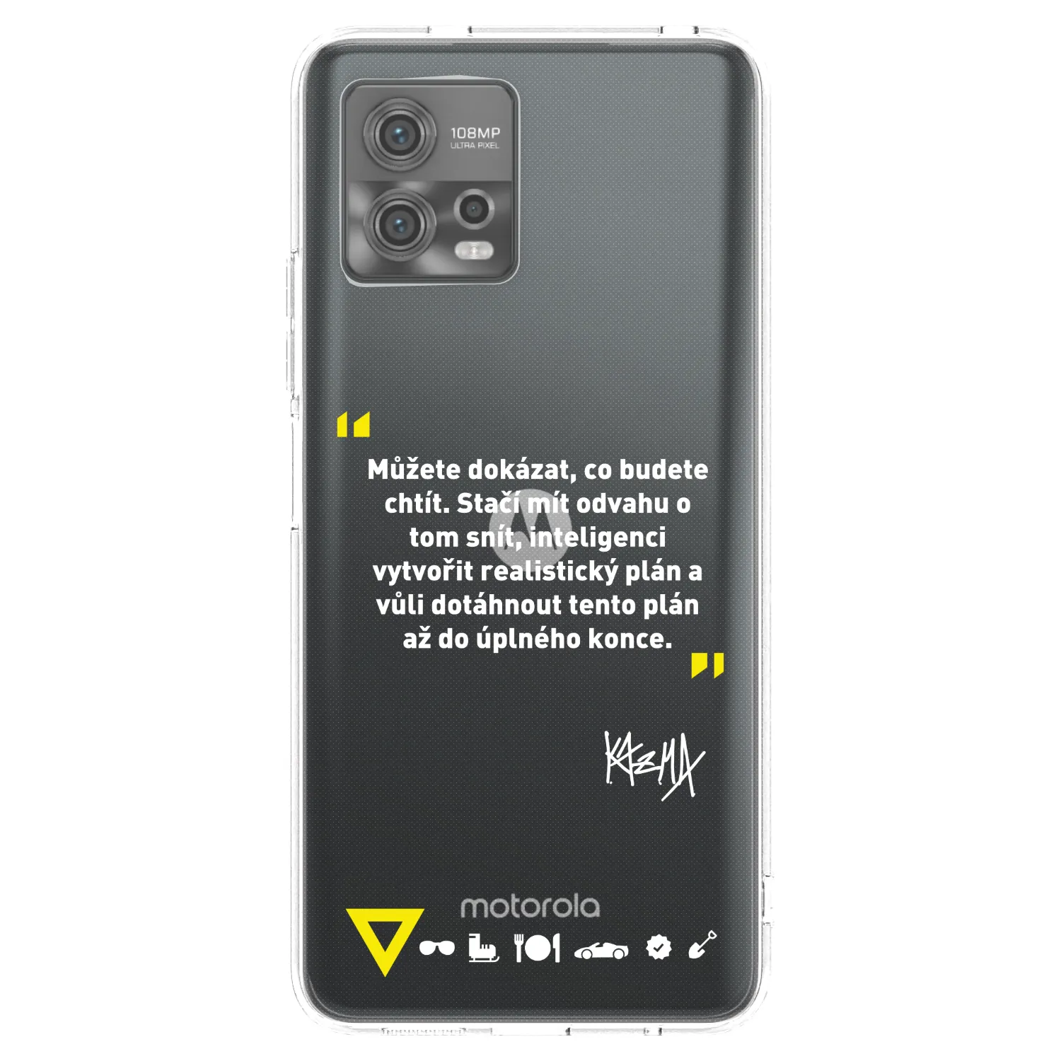Picasee silikónový prehľadný obal pre Motorola Moto G72 - Kazma - MŮŽETE DOKÁZAT, CO BUDETE CHTÍT