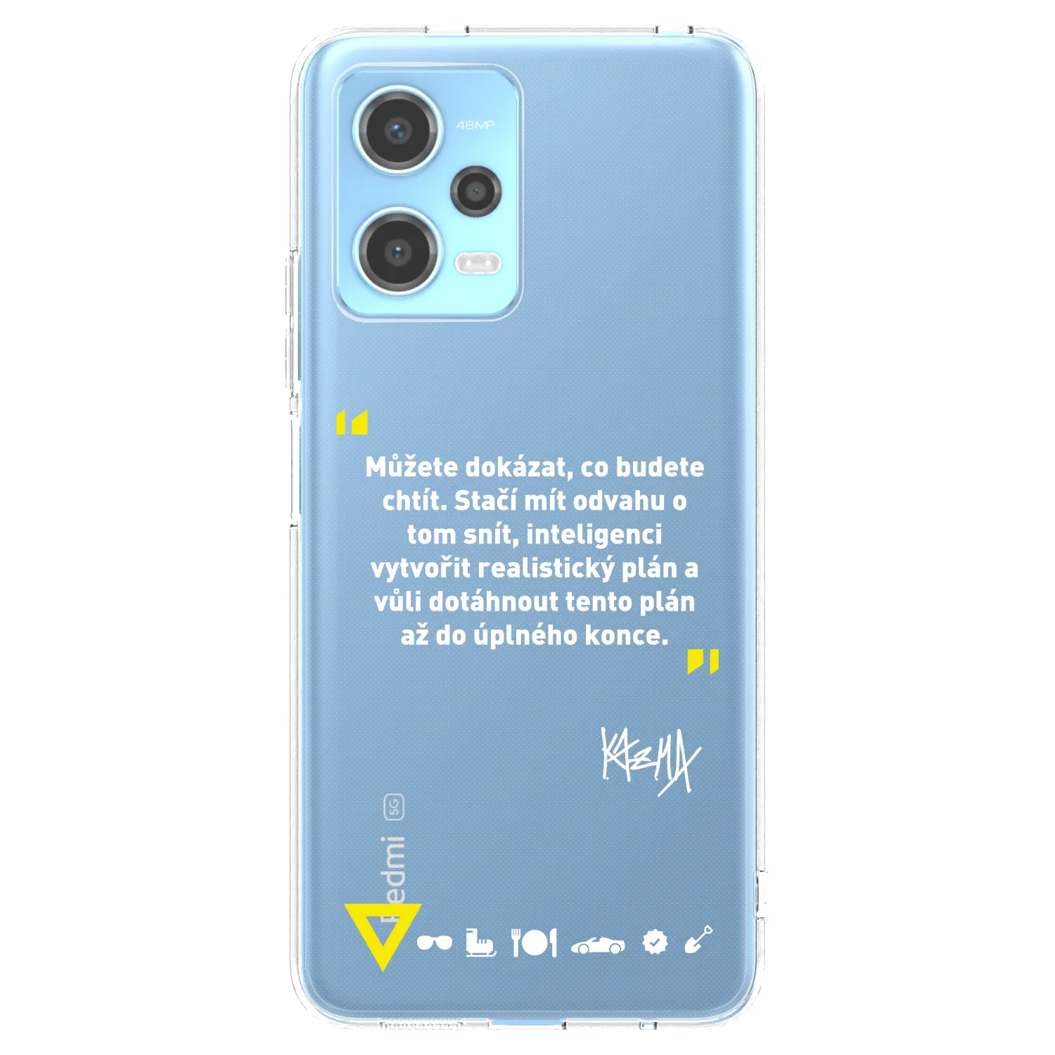 Silikónový prehľadný obal pre Xiaomi Redmi Note 12 5G - Kazma - MŮŽETE DOKÁZAT, CO BUDETE CHTÍT