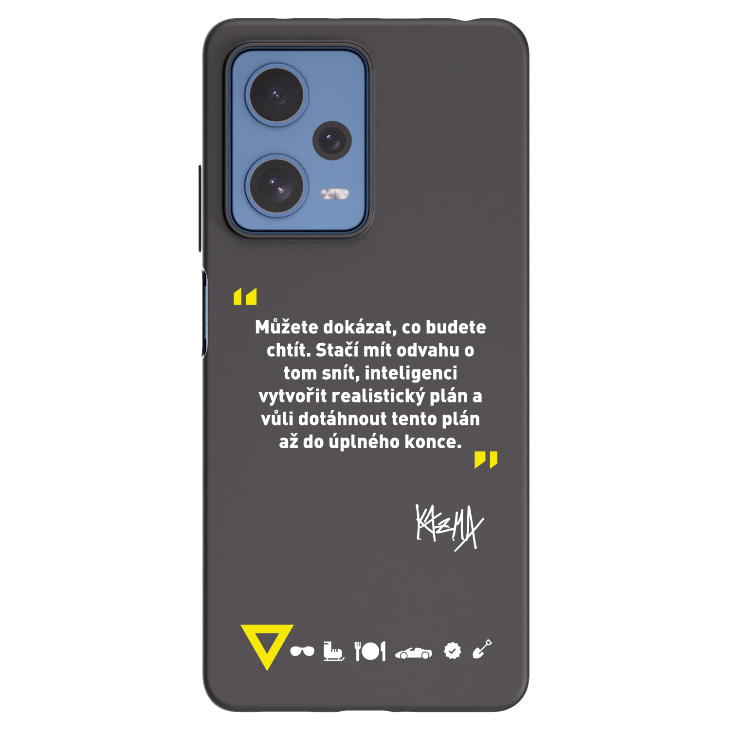 Picasee silikónový čierny obal pre Xiaomi Redmi Note 12 Pro 5G - Kazma - MŮŽETE DOKÁZAT, CO BUDETE CHTÍT