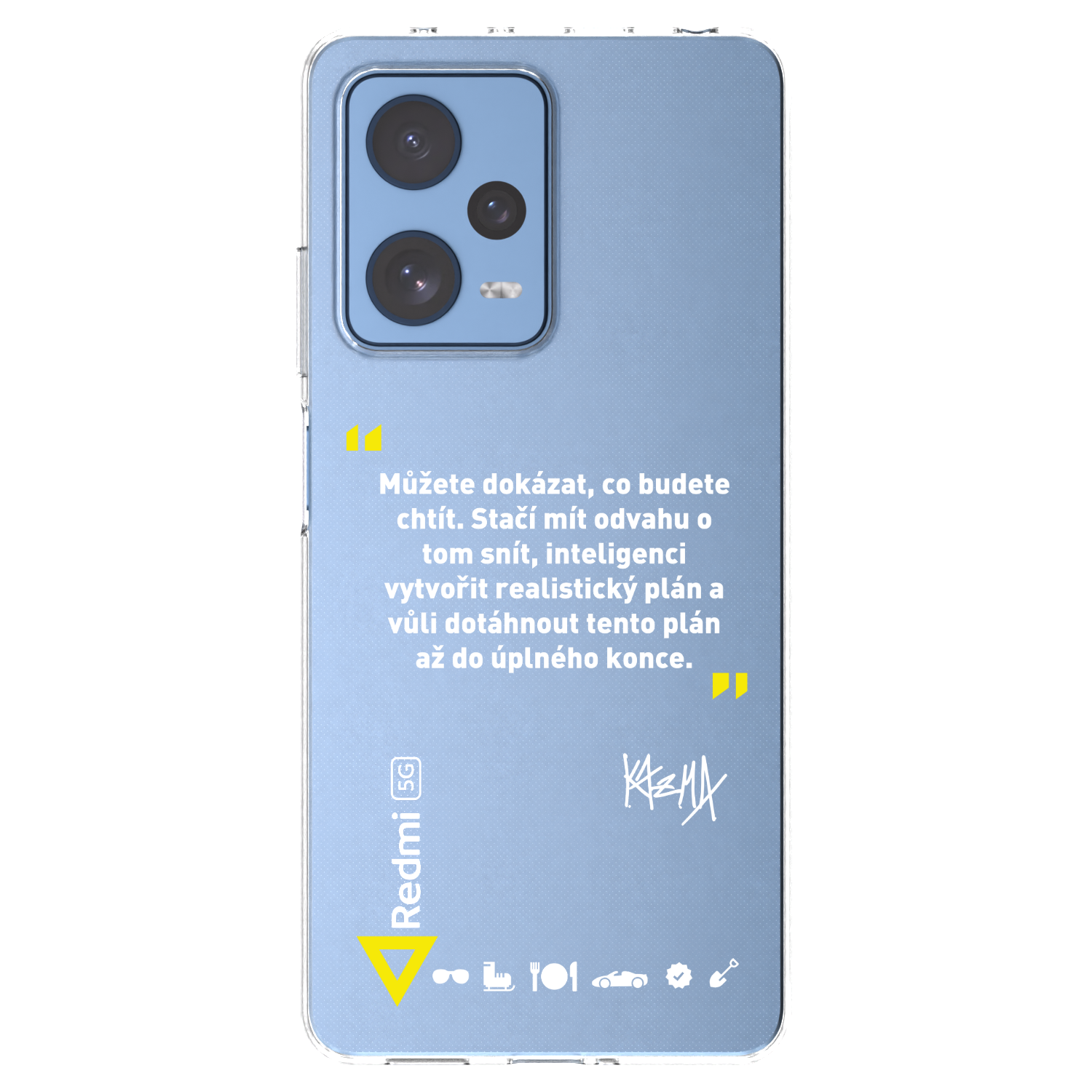 Picasee silikónový prehľadný obal pre Xiaomi Redmi Note 12 Pro 5G - Kazma - MŮŽETE DOKÁZAT, CO BUDETE CHTÍT