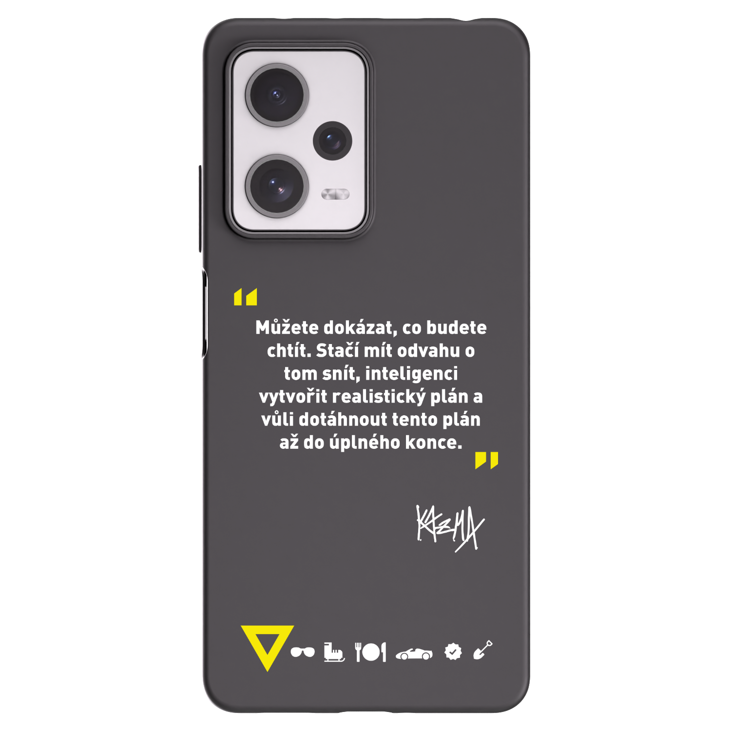 Picasee silikónový čierny obal pre Xiaomi Redmi Note 12 Pro+ 5G - Kazma - MŮŽETE DOKÁZAT, CO BUDETE CHTÍT