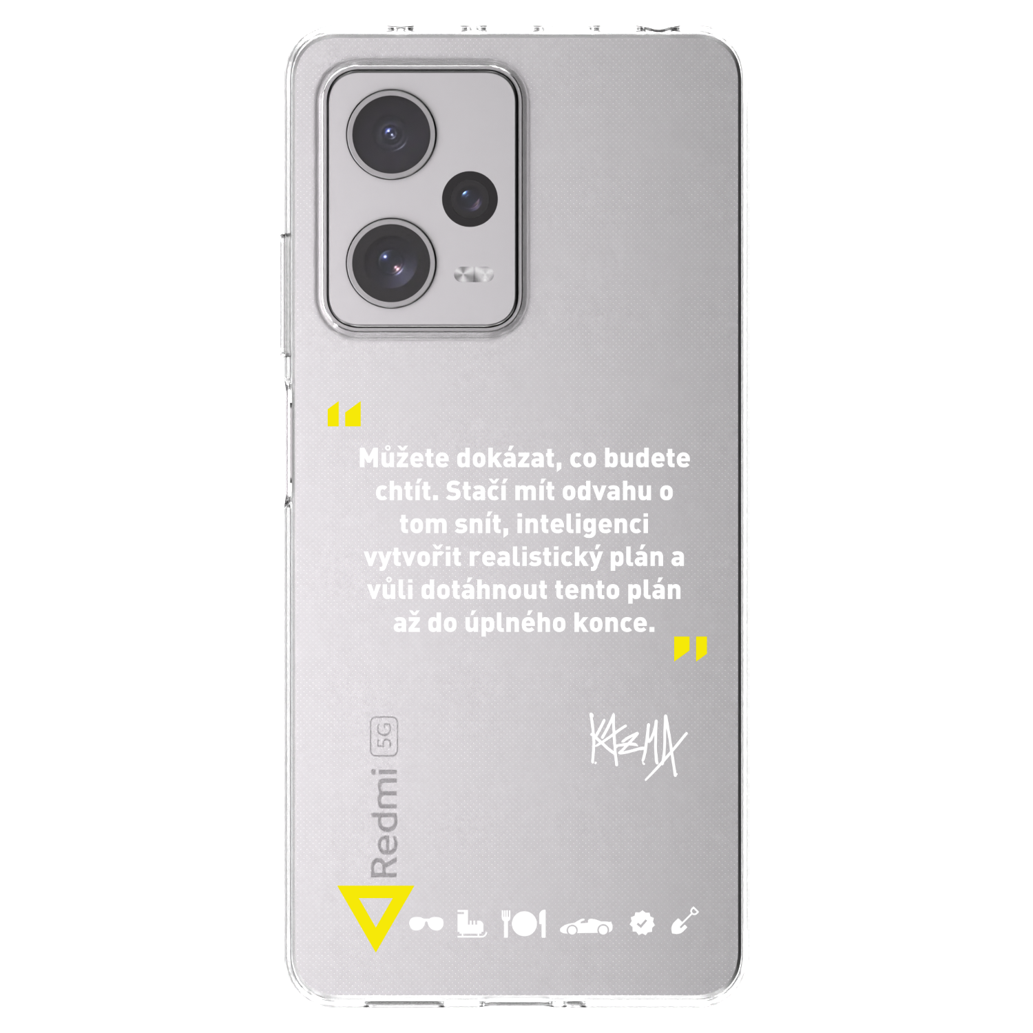Picasee silikónový prehľadný obal pre Xiaomi Redmi Note 12 Pro+ 5G - Kazma - MŮŽETE DOKÁZAT, CO BUDETE CHTÍT