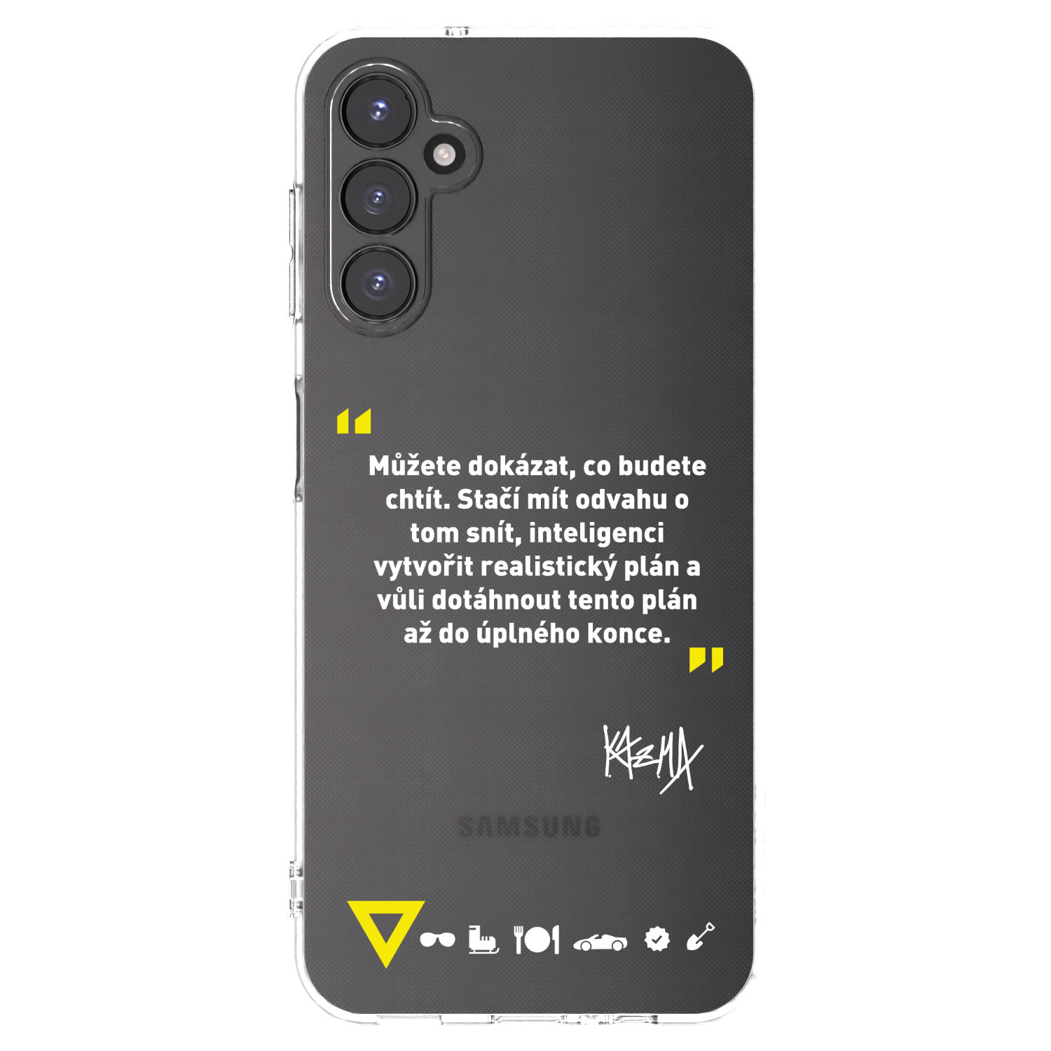 Picasee silikónový prehľadný obal pre Samsung Galaxy A14 5G A146P - Kazma - MŮŽETE DOKÁZAT, CO BUDETE CHTÍT