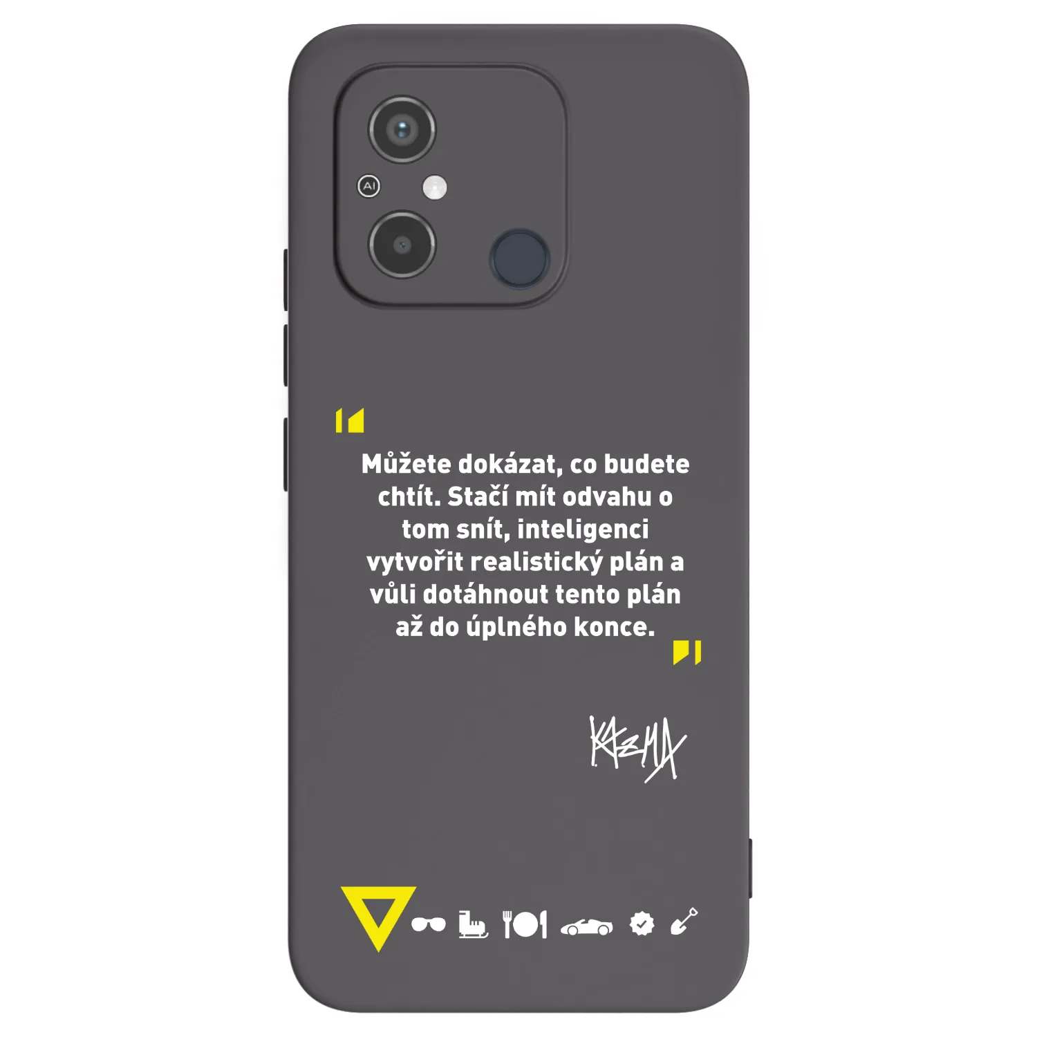 Picasee silikónový čierny obal pre Xiaomi Redmi 12C - Kazma - MŮŽETE DOKÁZAT, CO BUDETE CHTÍT