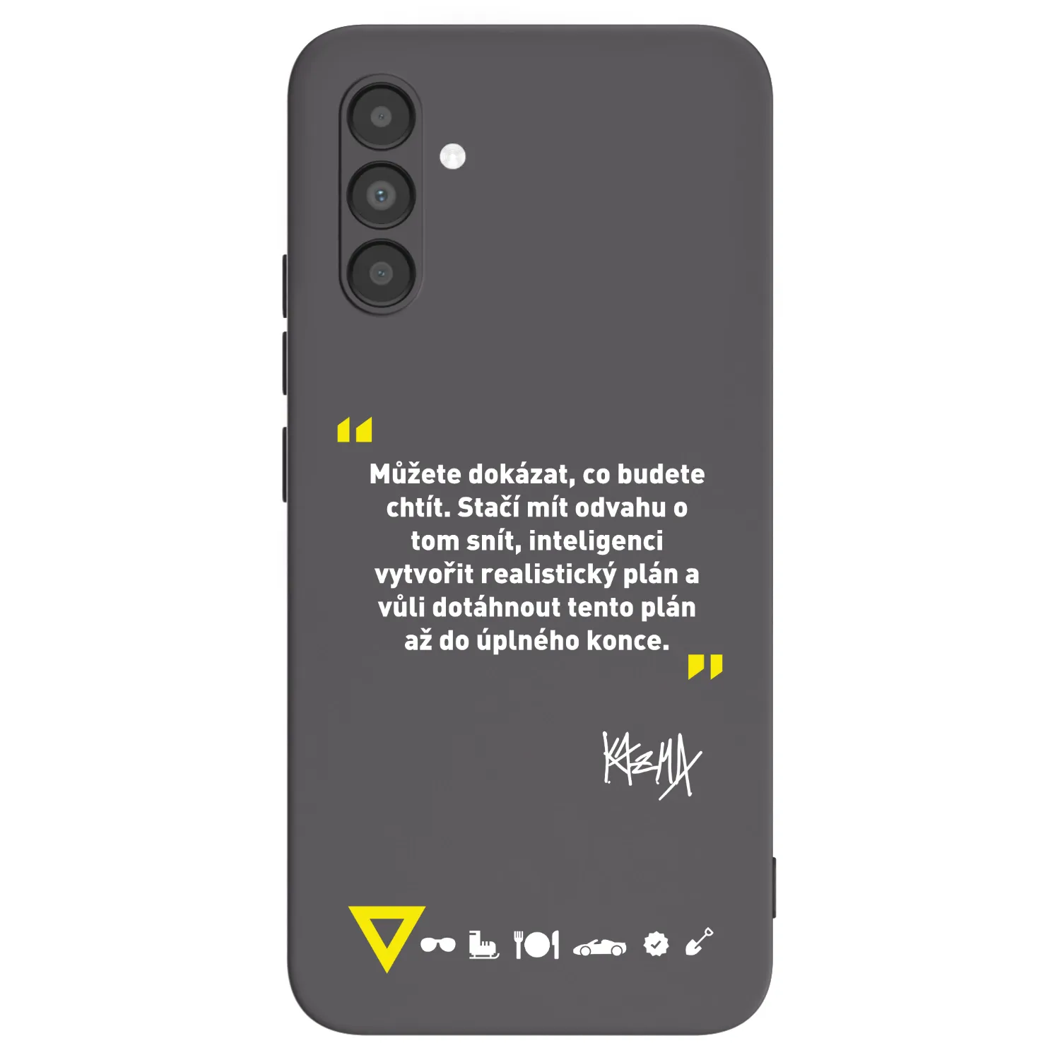 Picasee silikónový čierny obal pre Samsung Galaxy A04s A047F - Kazma - MŮŽETE DOKÁZAT, CO BUDETE CHTÍT