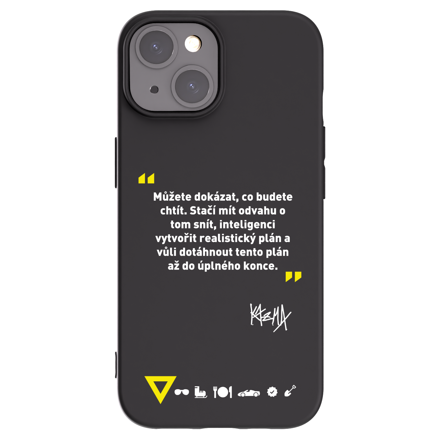 Picasee silikónový čierny obal pre Apple iPhone 15 - Kazma - MŮŽETE DOKÁZAT, CO BUDETE CHTÍT