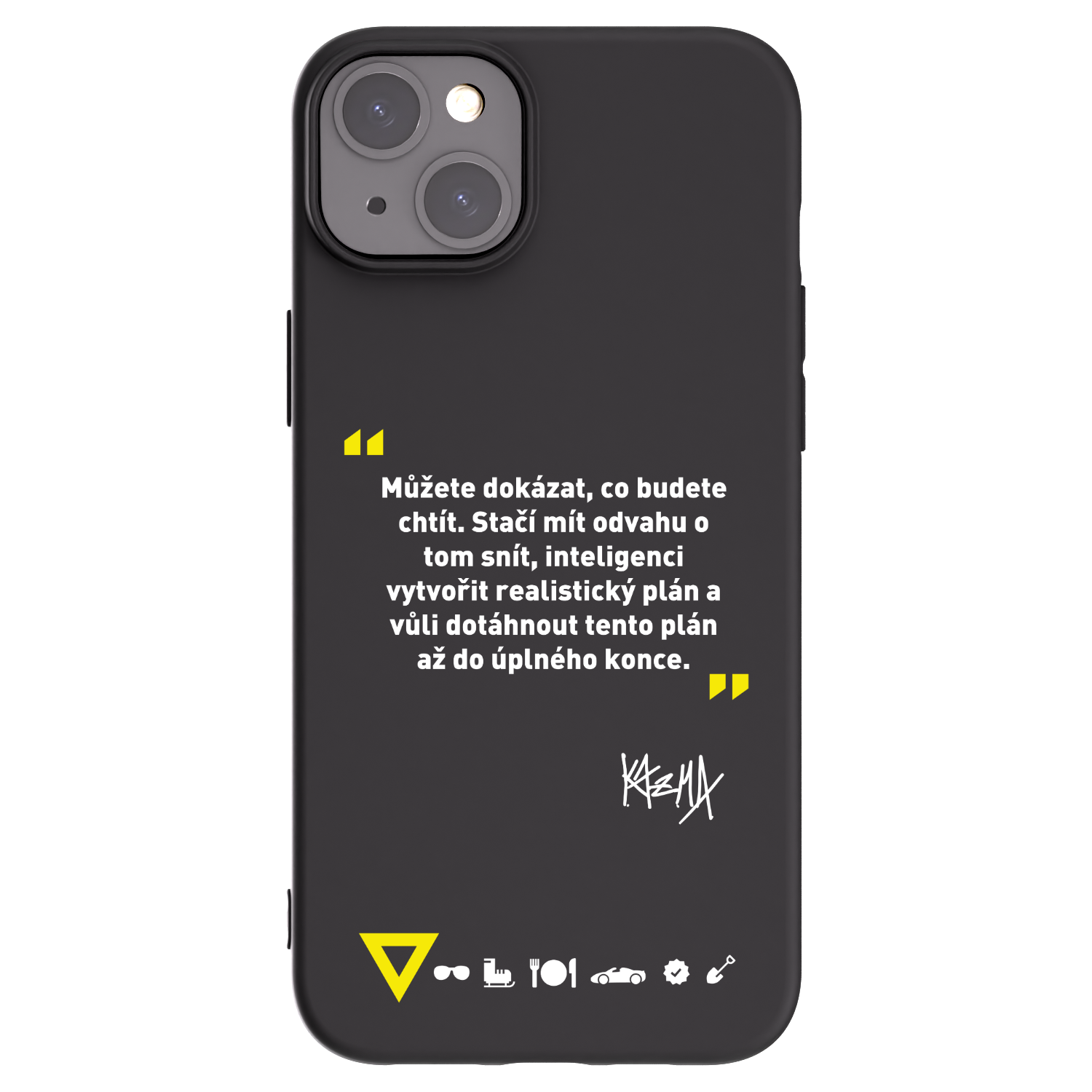 Picasee silikónový čierny obal pre Apple iPhone 15 Plus - Kazma - MŮŽETE DOKÁZAT, CO BUDETE CHTÍT