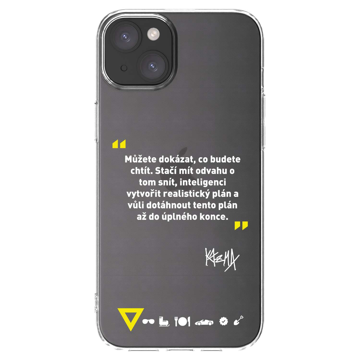 Picasee silikónový prehľadný obal pre Apple iPhone 15 Plus - Kazma - MŮŽETE DOKÁZAT, CO BUDETE CHTÍT
