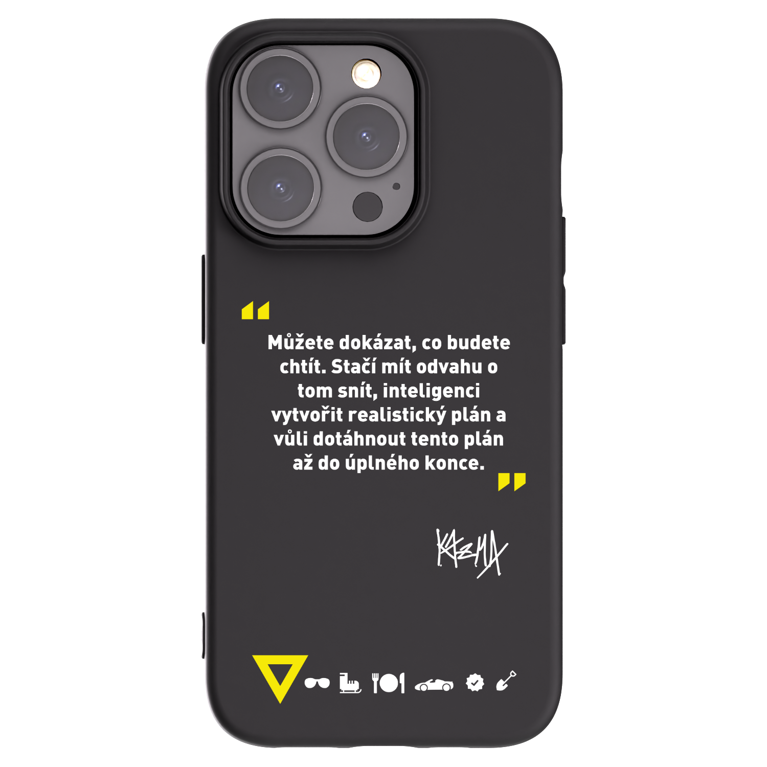 Silikónový čierny obal pre Apple iPhone 15 Pro - Kazma - MŮŽETE DOKÁZAT, CO BUDETE CHTÍT