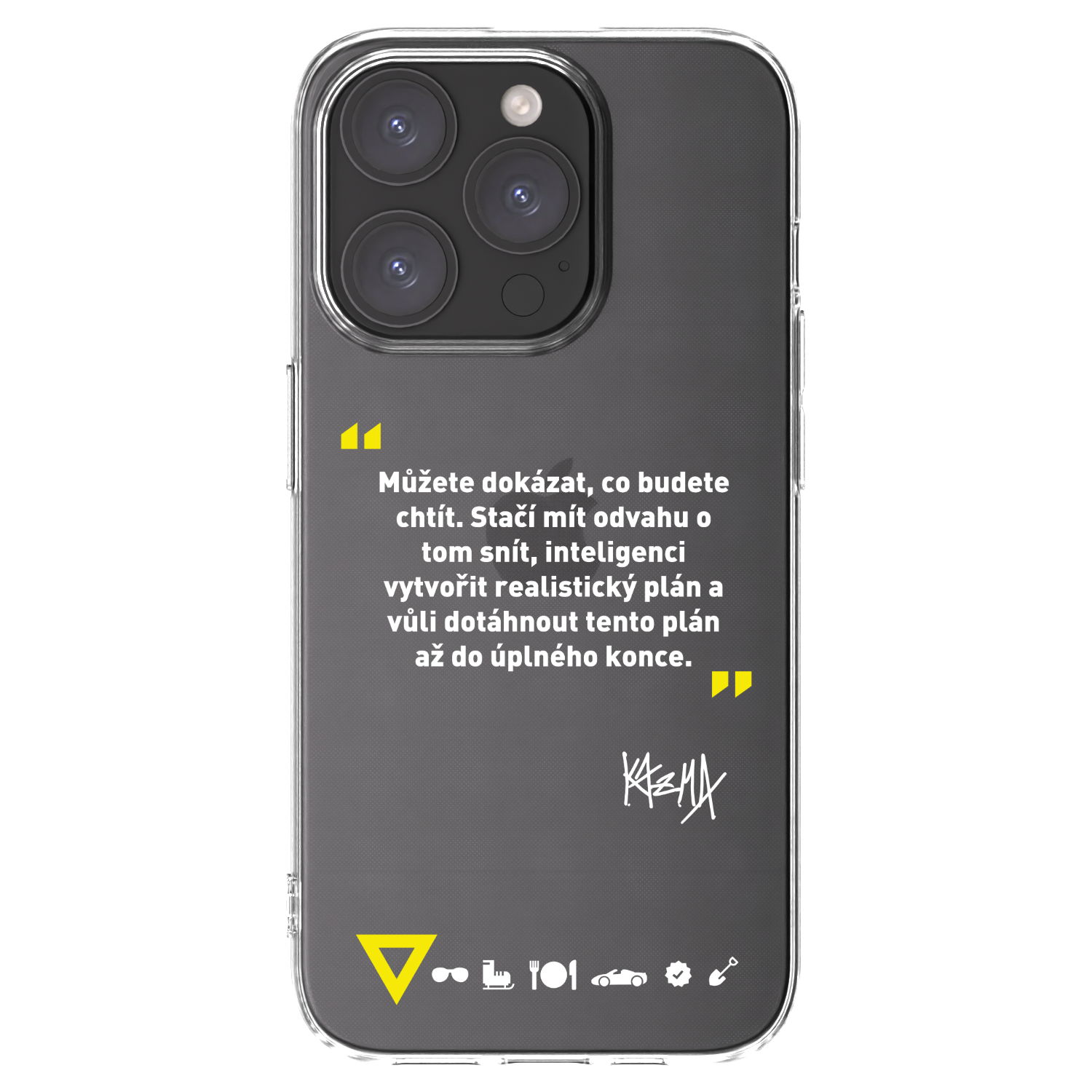 Silikónový prehľadný obal pre Apple iPhone 15 Pro - Kazma - MŮŽETE DOKÁZAT, CO BUDETE CHTÍT