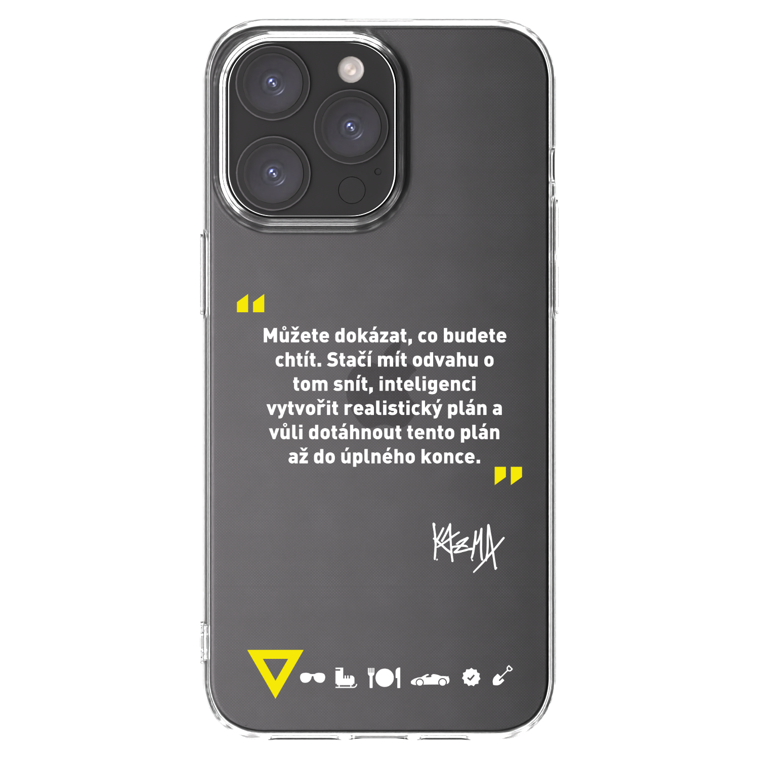 Picasee silikónový prehľadný obal pre Apple iPhone 15 Pro Max - Kazma - MŮŽETE DOKÁZAT, CO BUDETE CHTÍT