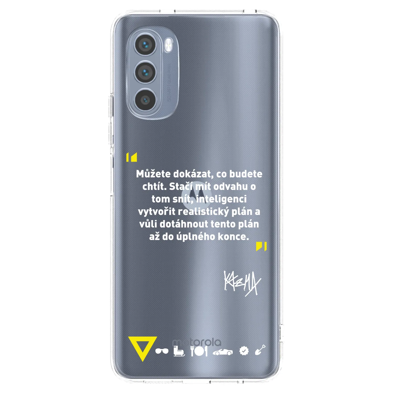 Picasee silikónový prehľadný obal pre Motorola Moto G62 - Kazma - MŮŽETE DOKÁZAT, CO BUDETE CHTÍT