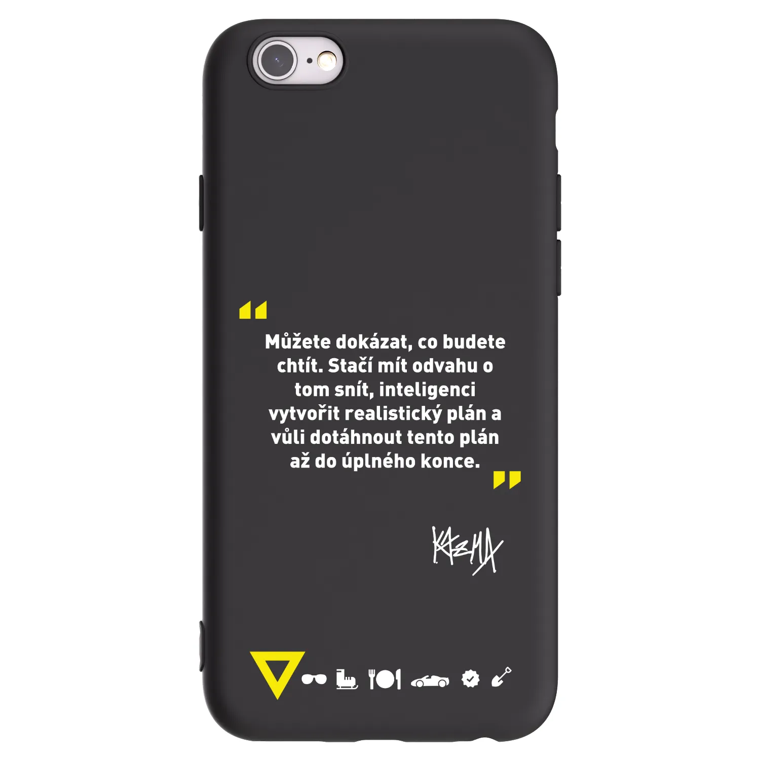 Picasee silikónový čierny obal pre Apple iPhone 6/6S - Kazma - MŮŽETE DOKÁZAT, CO BUDETE CHTÍT
