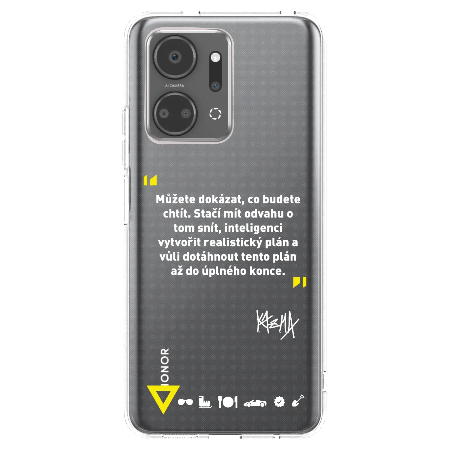 Picasee silikónový prehľadný obal pre Honor X7a - Kazma - MŮŽETE DOKÁZAT, CO BUDETE CHTÍT