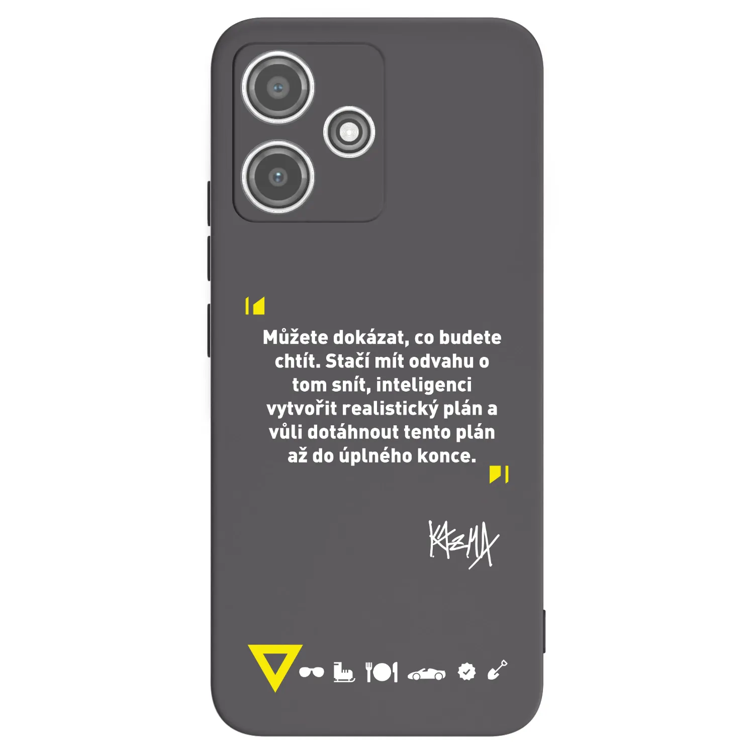 Picasee silikónový čierny obal pre Xiaomi Redmi 12 5G - Kazma - MŮŽETE DOKÁZAT, CO BUDETE CHTÍT