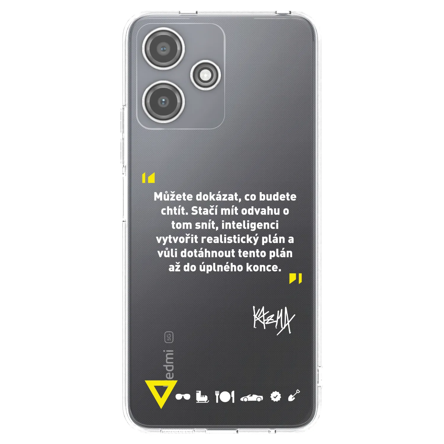 Picasee silikónový prehľadný obal pre Xiaomi Redmi 12 5G - Kazma - MŮŽETE DOKÁZAT, CO BUDETE CHTÍT