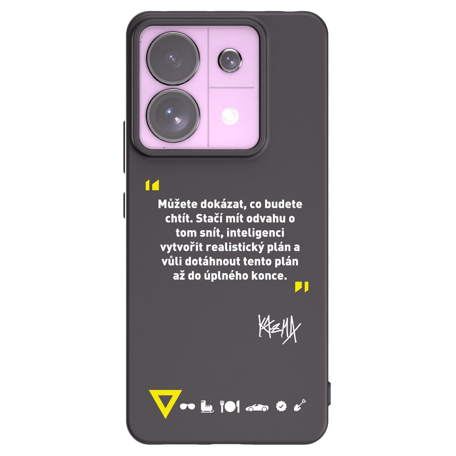 Picasee silikónový čierny obal pre Xiaomi Redmi Note 13 Pro 5G - Kazma - MŮŽETE DOKÁZAT, CO BUDETE CHTÍT