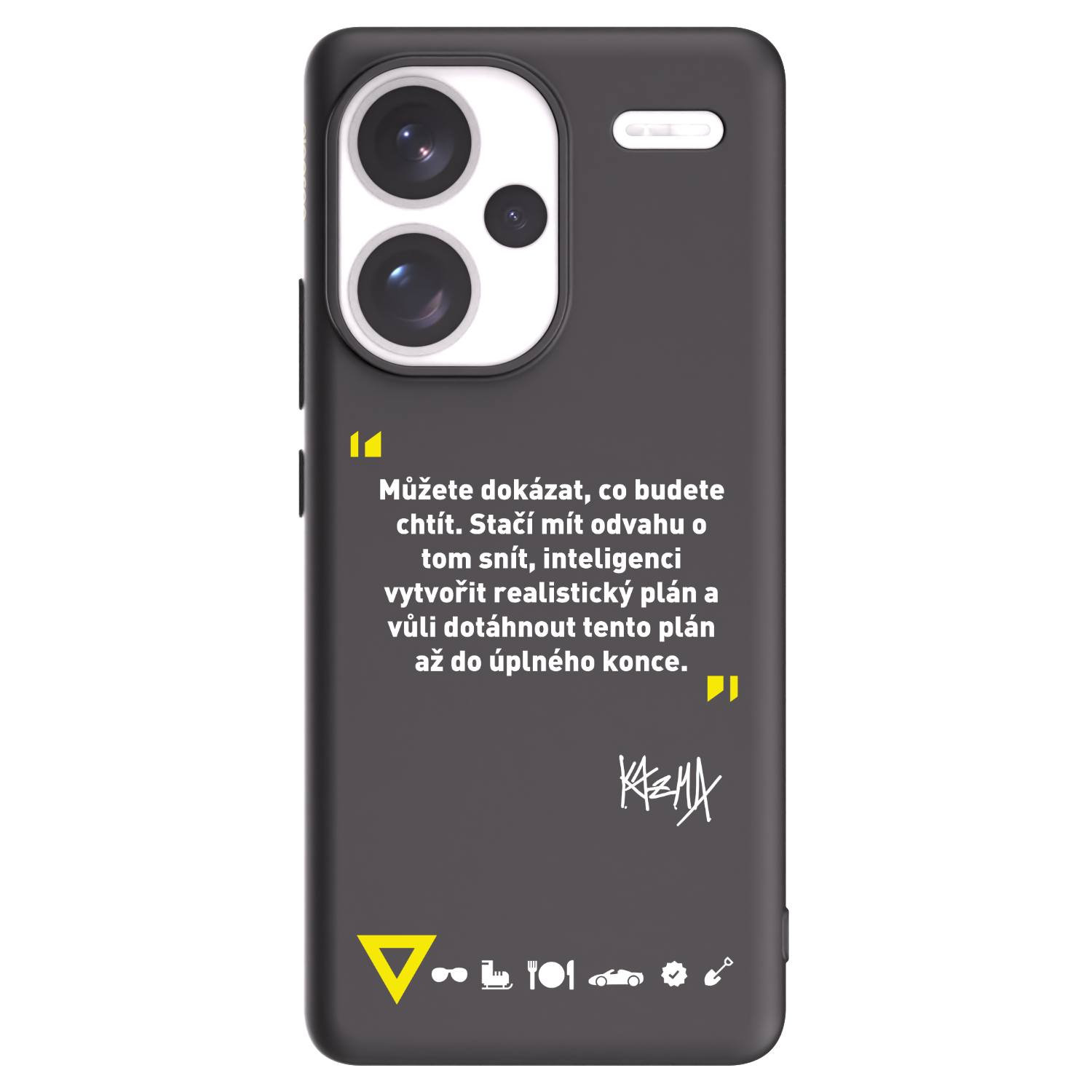 Picasee silikónový čierny obal pre Xiaomi Redmi Note 13 Pro+ 5G - Kazma - MŮŽETE DOKÁZAT, CO BUDETE CHTÍT