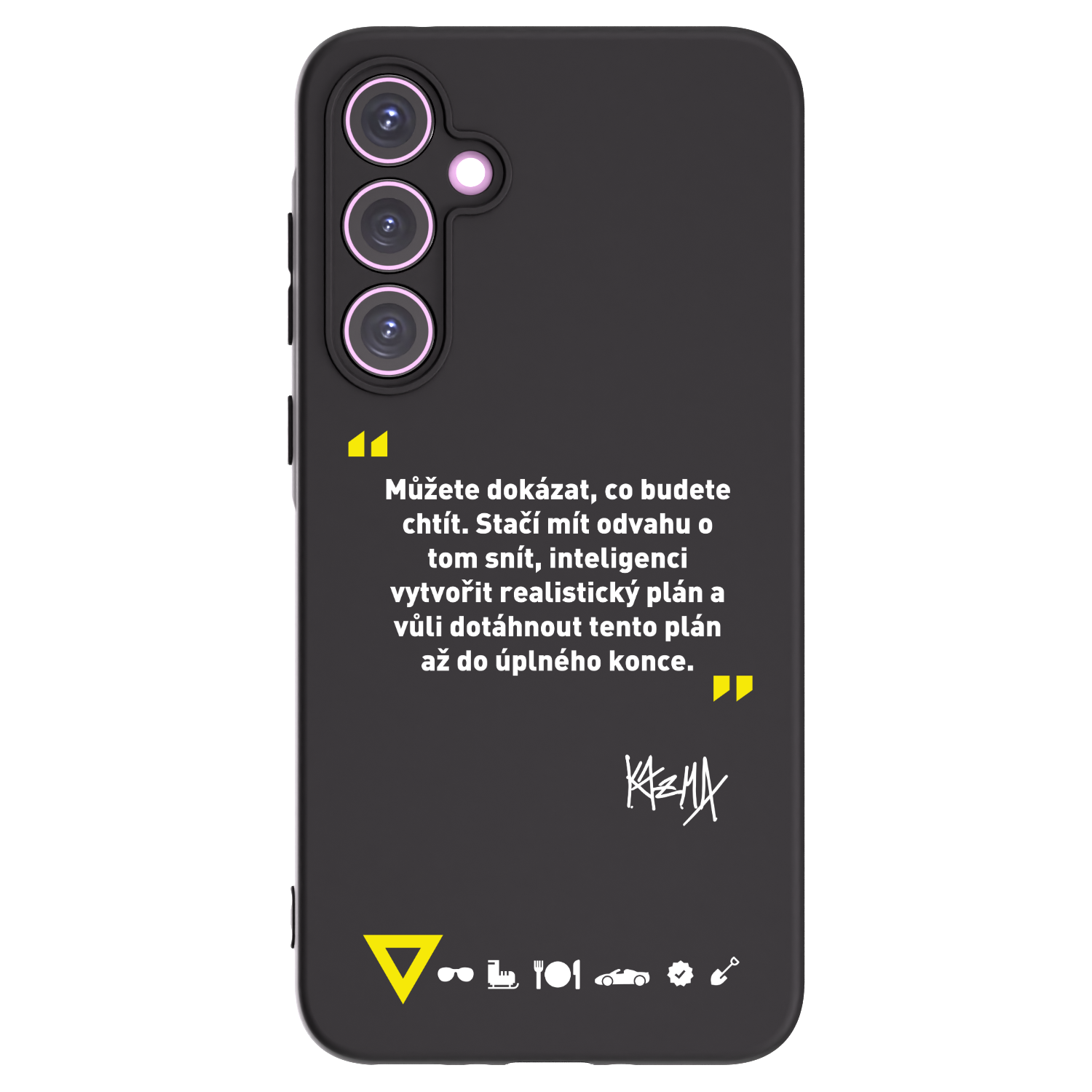 Picasee silikónový čierny obal pre Samsung Galaxy A35 5G A356B - Kazma - MŮŽETE DOKÁZAT, CO BUDETE CHTÍT