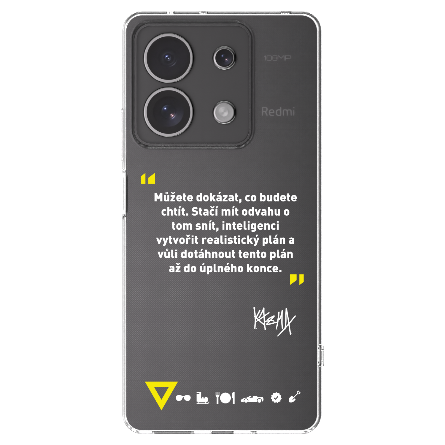 Picasee silikónový prehľadný obal pre Xiaomi Redmi Note 13 4G - Kazma - MŮŽETE DOKÁZAT, CO BUDETE CHTÍT