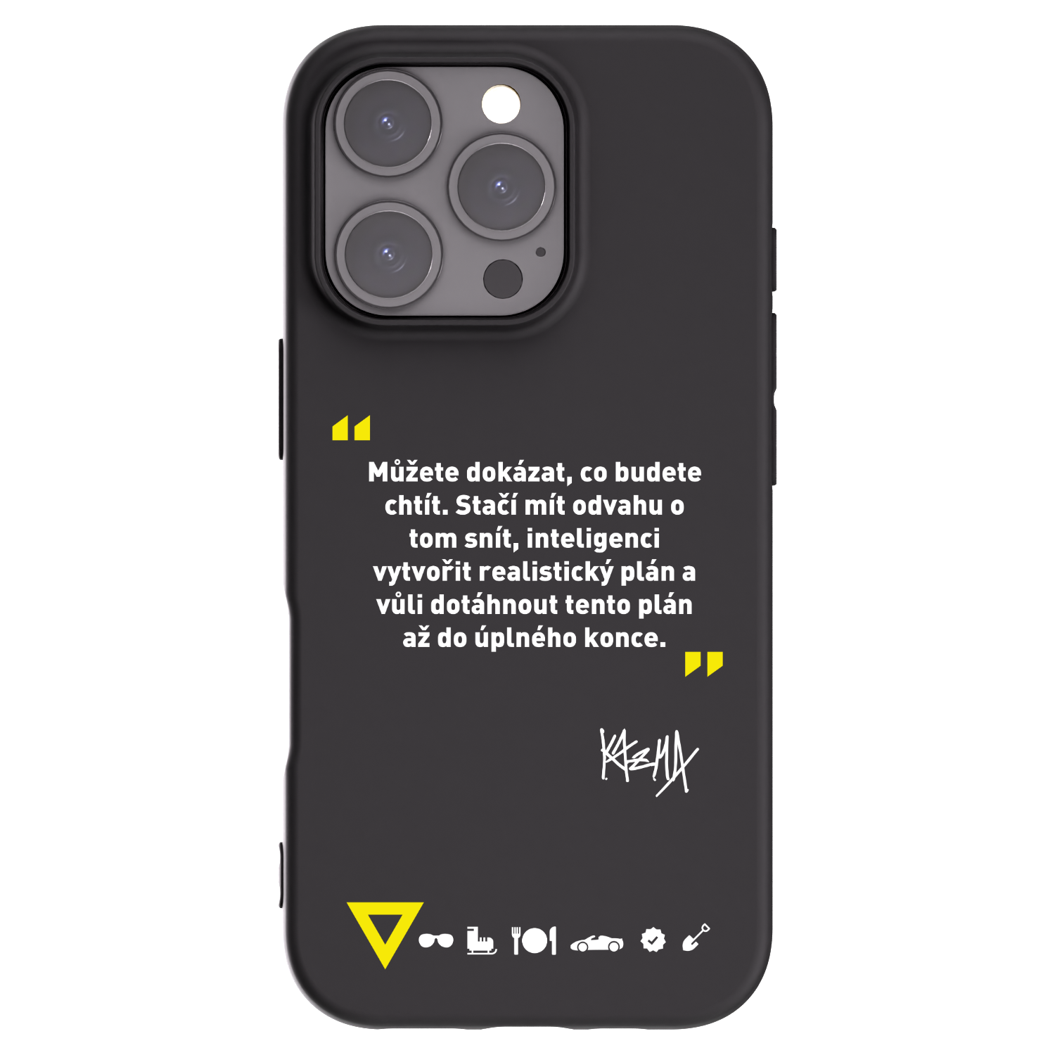 Picasee silikónový čierny obal pre Apple iPhone 16 Pro - Kazma - MŮŽETE DOKÁZAT, CO BUDETE CHTÍT