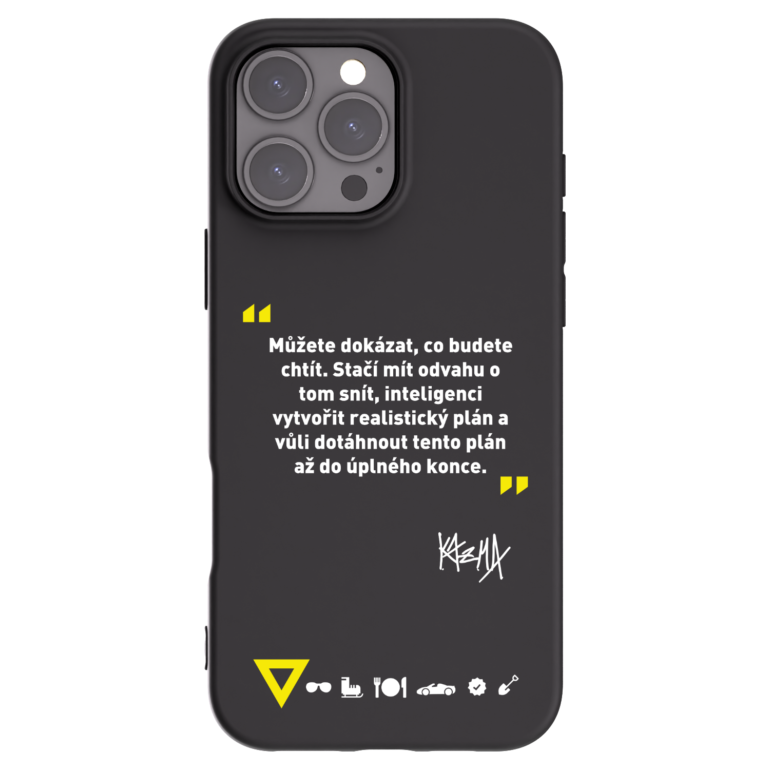 Silikónový čierny obal pre Apple iPhone 16 Pro Max - Kazma - MŮŽETE DOKÁZAT, CO BUDETE CHTÍT