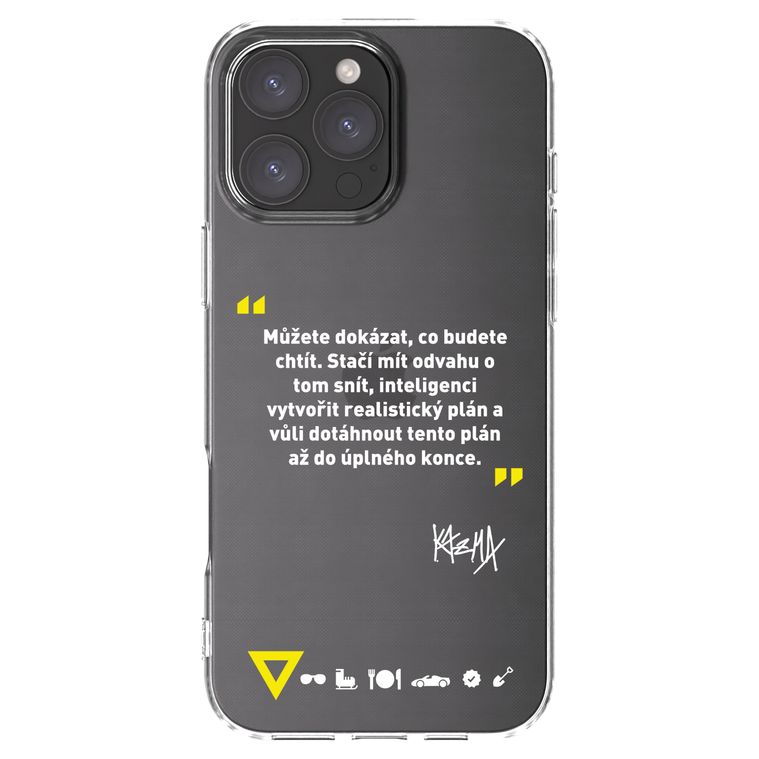 Silikónový prehľadný obal pre Apple iPhone 16 Pro Max - Kazma - MŮŽETE DOKÁZAT, CO BUDETE CHTÍT