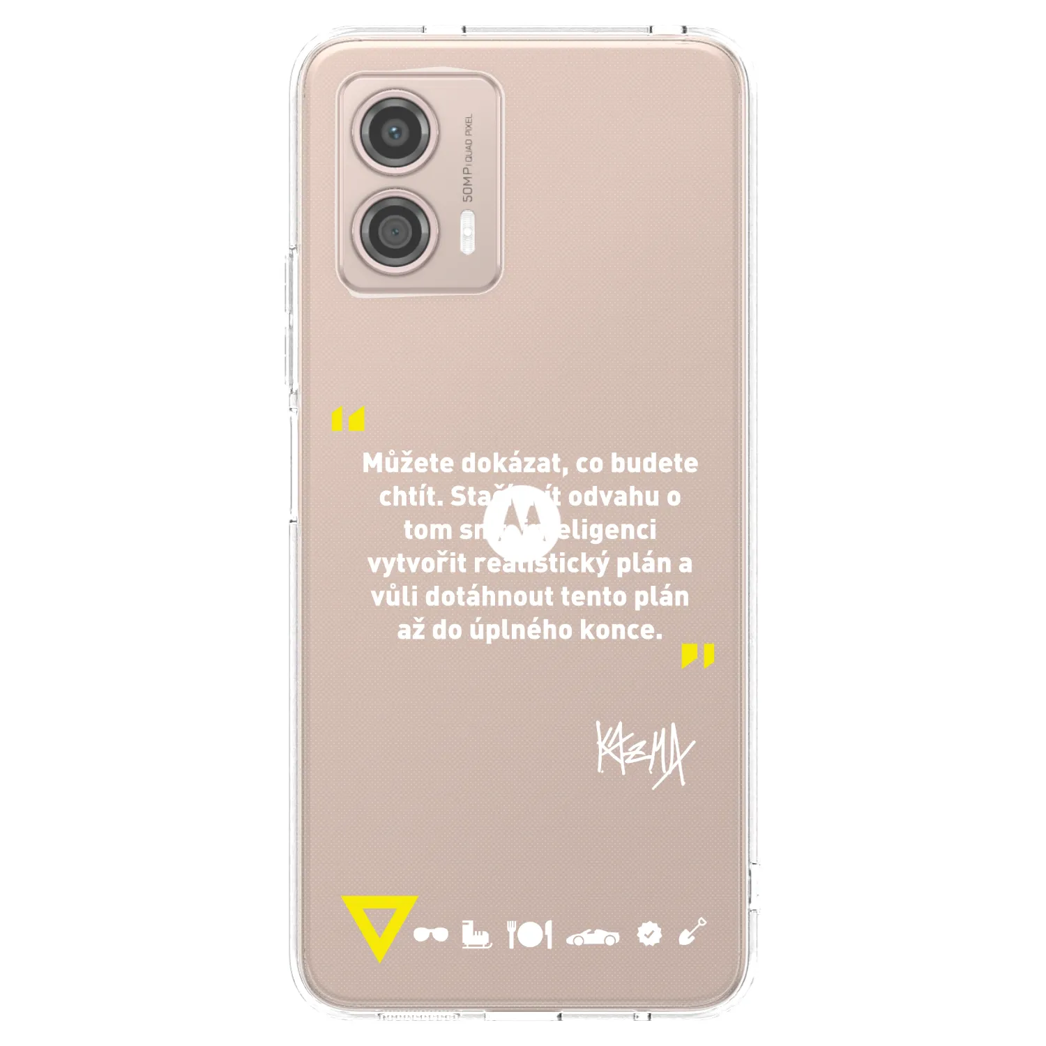 Picasee silikónový prehľadný obal pre Motorola Moto G53 5G - Kazma - MŮŽETE DOKÁZAT, CO BUDETE CHTÍT