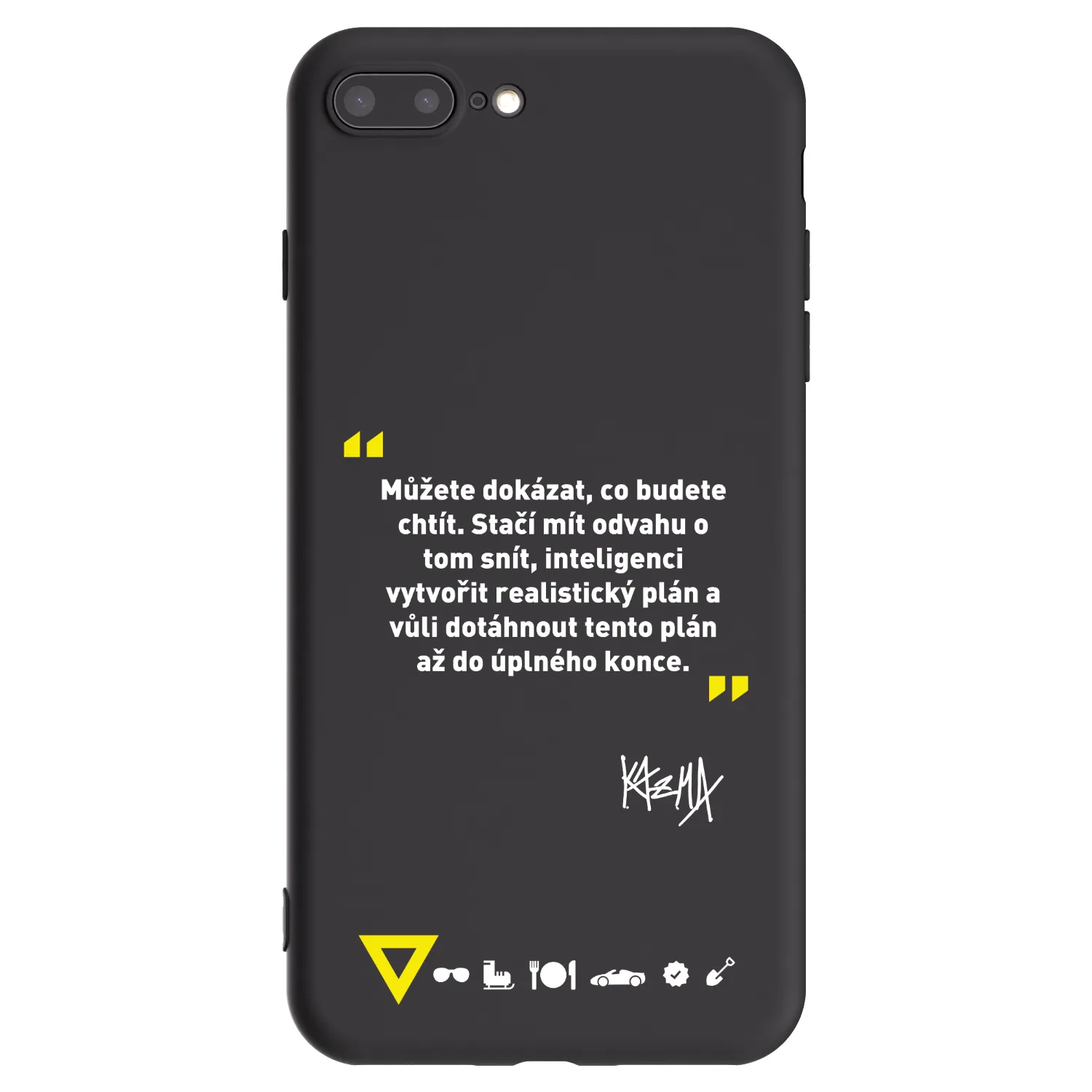 Picasee silikónový čierny obal pre Apple iPhone 8 Plus - Kazma - MŮŽETE DOKÁZAT, CO BUDETE CHTÍT