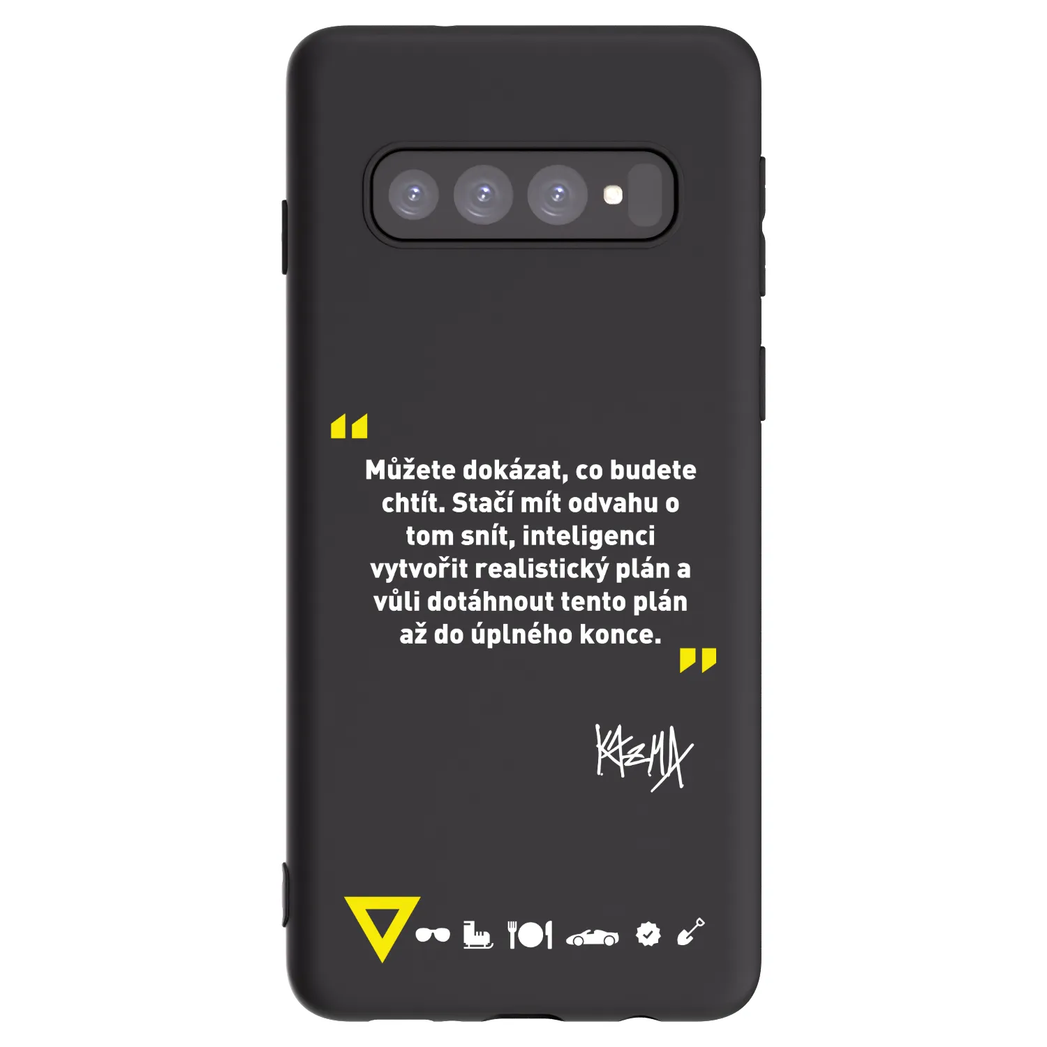 Picasee silikónový čierny obal pre Samsung Galaxy S10 G973 - Kazma - MŮŽETE DOKÁZAT, CO BUDETE CHTÍT