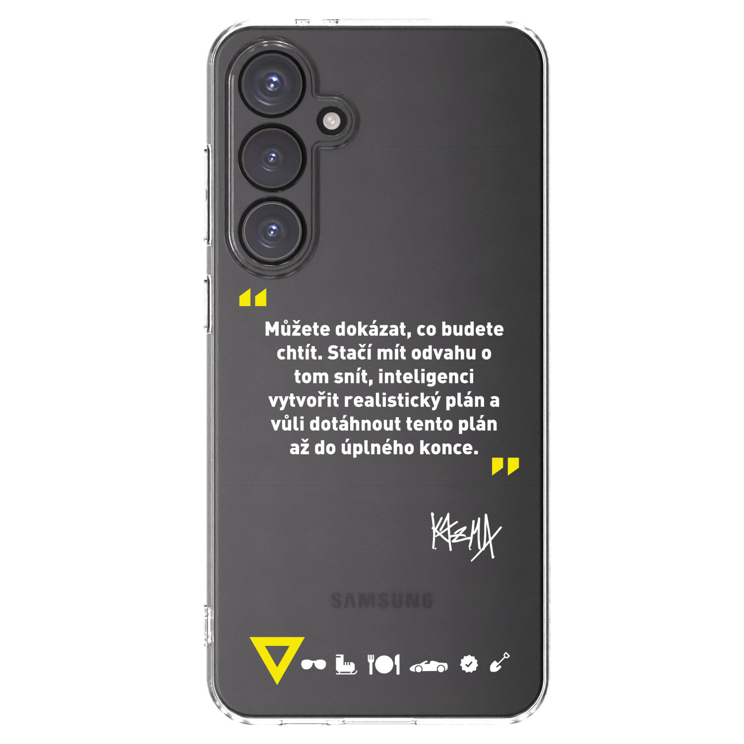 Picasee silikónový prehľadný obal pre Samsung Galaxy S24 FE S721B - Kazma - MŮŽETE DOKÁZAT, CO BUDETE CHTÍT