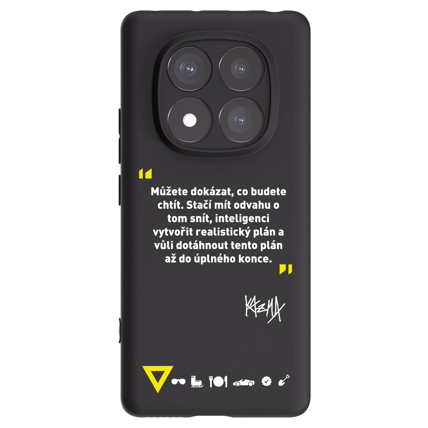 Picasee silikónový čierny obal pre Xiaomi Redmi Note 14 Pro+ 5G - Kazma - MŮŽETE DOKÁZAT, CO BUDETE CHTÍT