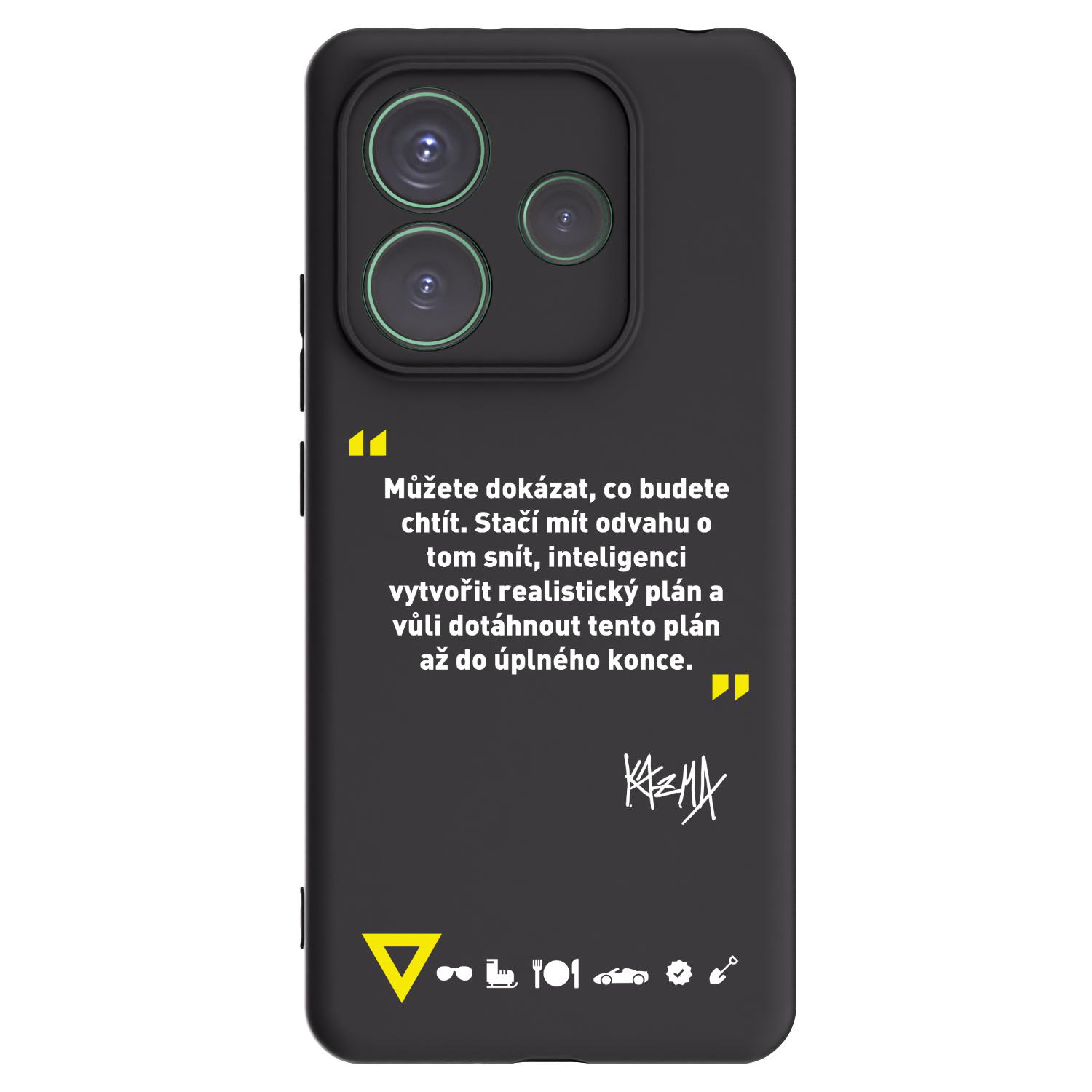 Silikónový čierny obal pre Xiaomi Redmi Note 14 5G - Kazma - MŮŽETE DOKÁZAT, CO BUDETE CHTÍT