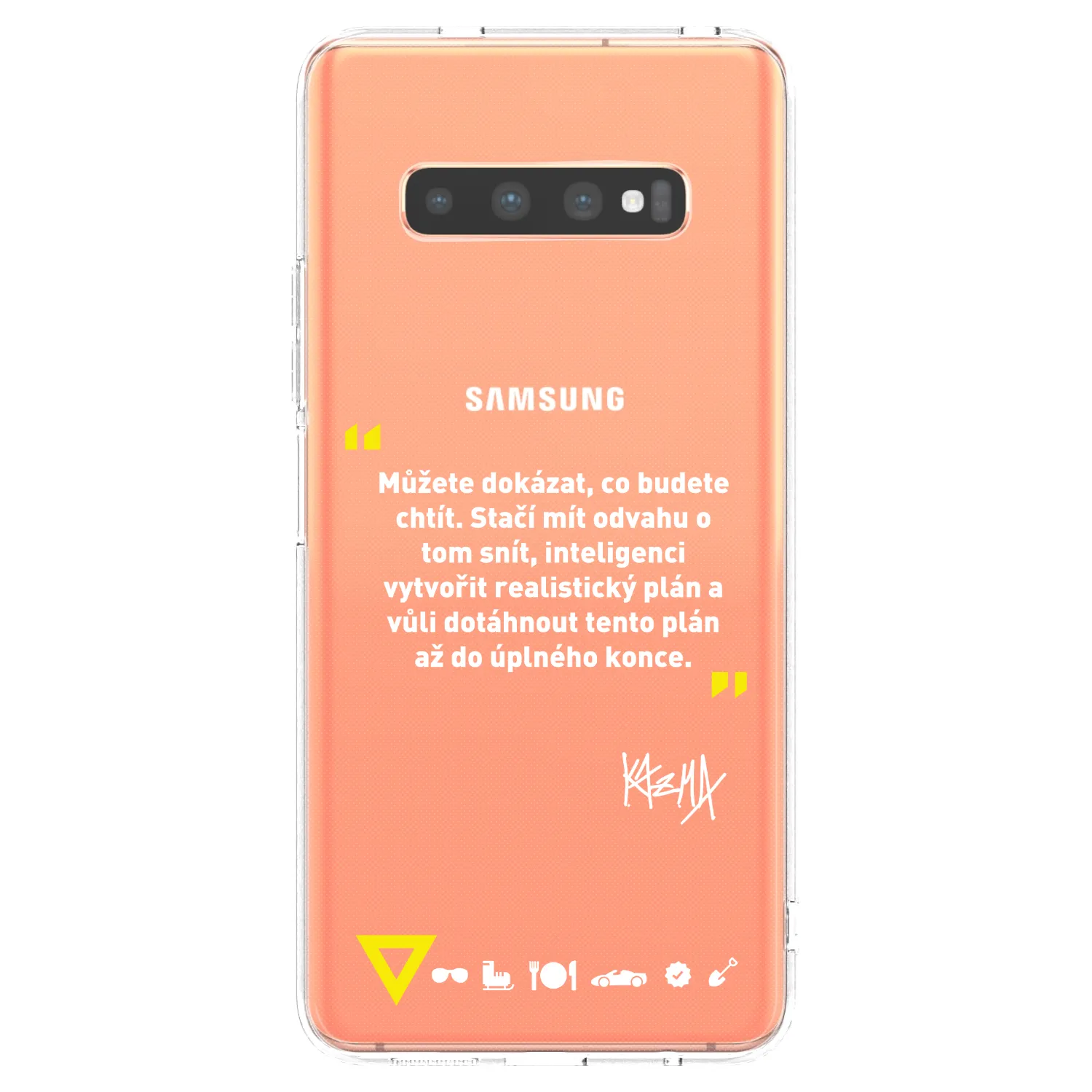 Picasee silikónový prehľadný obal pre Samsung Galaxy S10 Plus G975 - Kazma - MŮŽETE DOKÁZAT, CO BUDETE CHTÍT