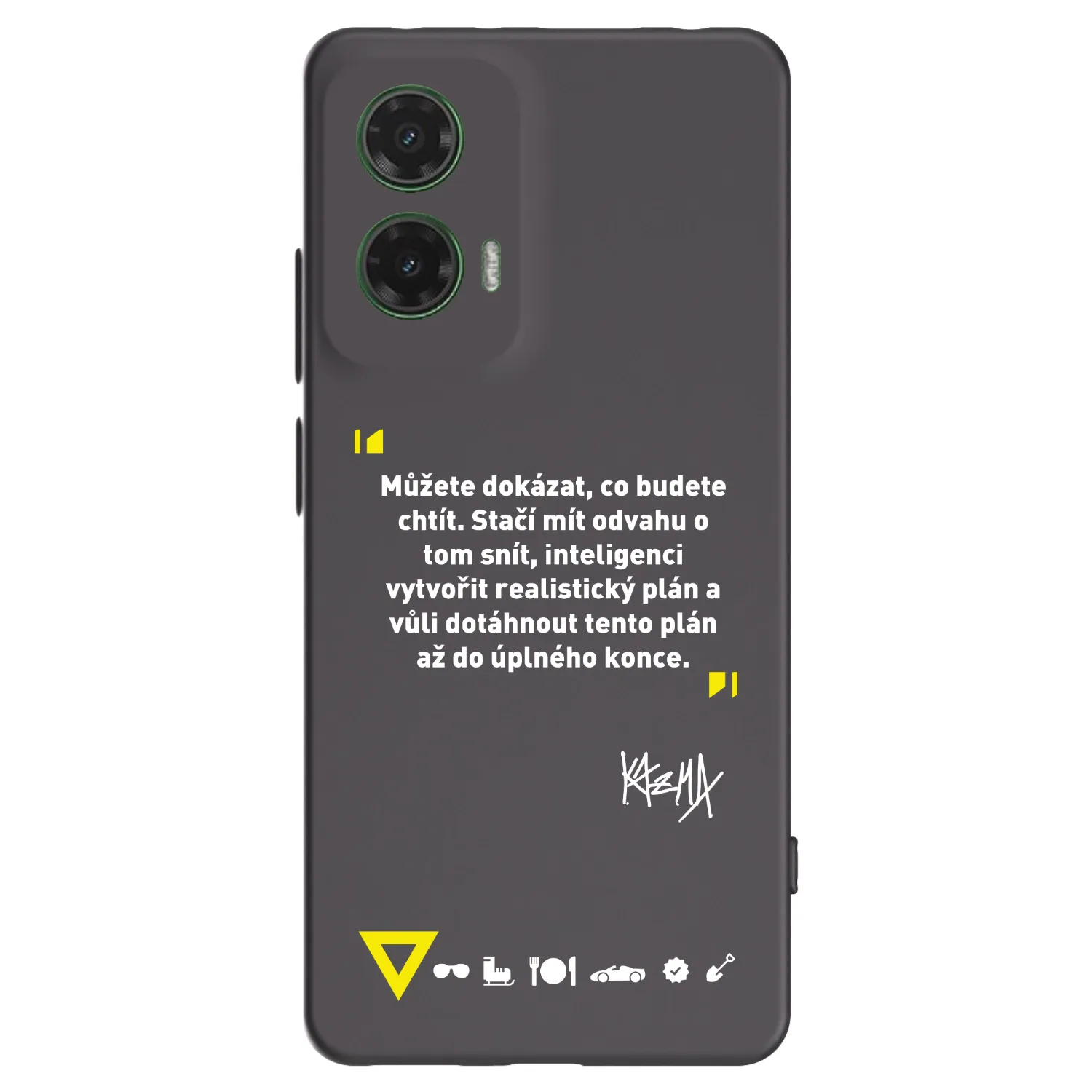 Picasee silikónový čierny obal pre Motorola Moto G35 5G - Kazma - MŮŽETE DOKÁZAT, CO BUDETE CHTÍT