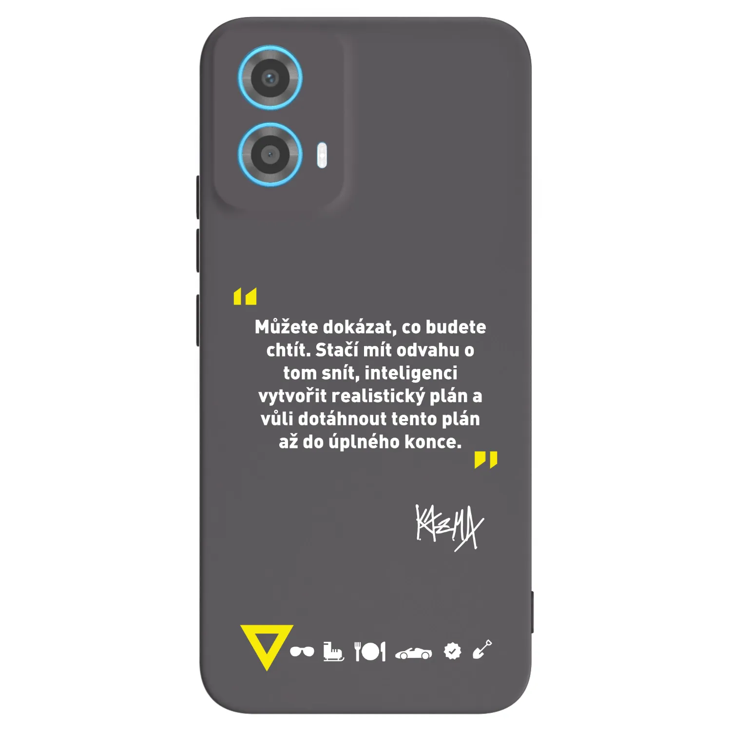 Picasee silikónový čierny obal pre Motorola Moto G34 5G - Kazma - MŮŽETE DOKÁZAT, CO BUDETE CHTÍT