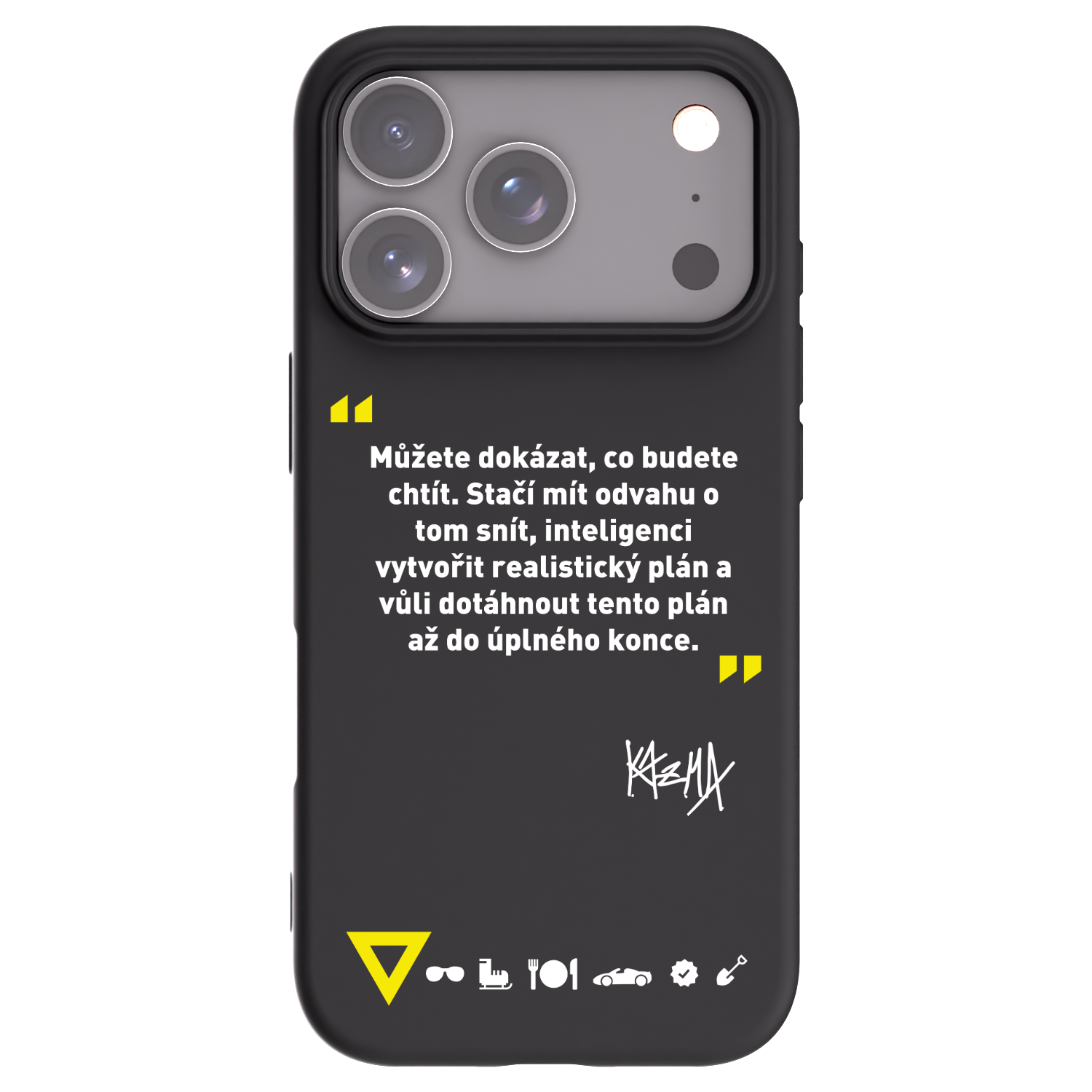 Picasee silikónový čierny obal pre Apple iPhone 17 Pro - Kazma - MŮŽETE DOKÁZAT, CO BUDETE CHTÍT